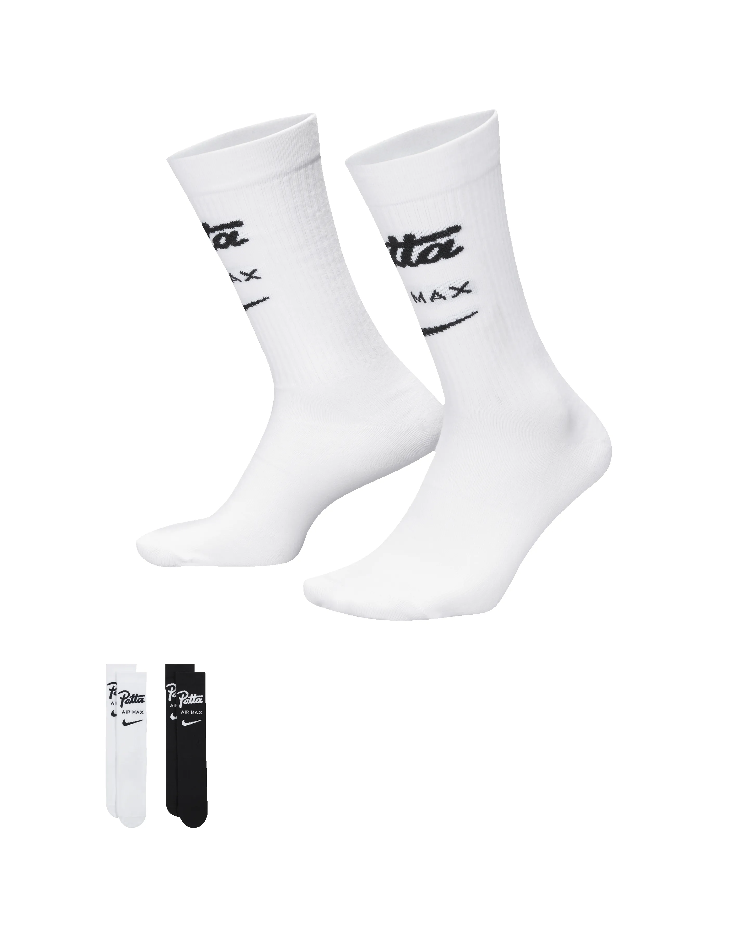 Patta x Nike Crew Socks 2-pack (White/Black) sold by Patta