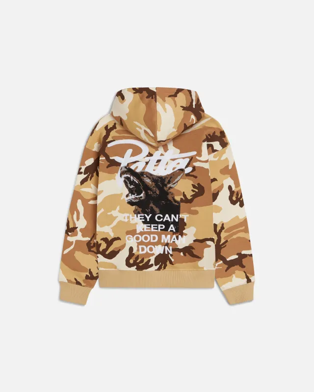 Patta Bark Woodland Camo Boxy Hooded Sweater (EA) sold by Patta