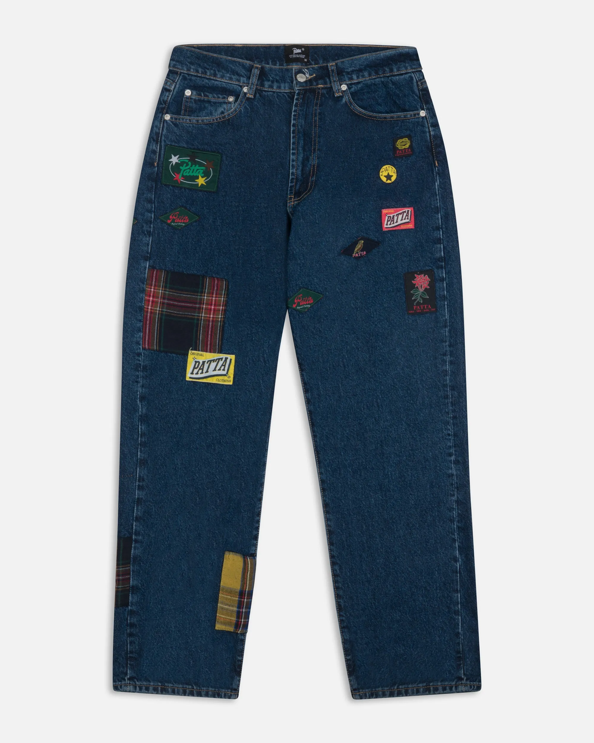 Patta Whole Lotta Labels Denim Pants (Blue Denim) sold by Patta