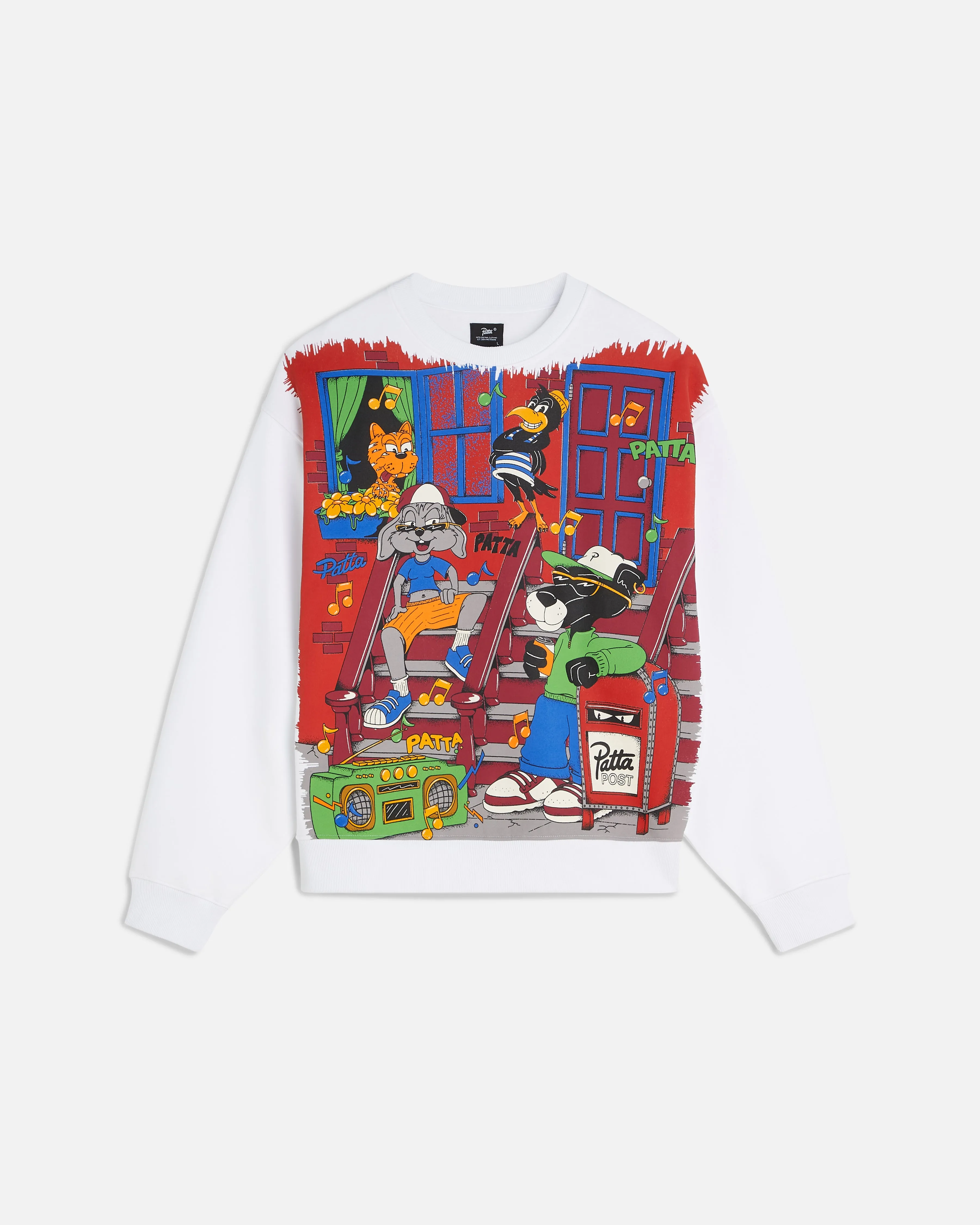 Patta Block Party Crewneck Sweater (White) sold by Patta