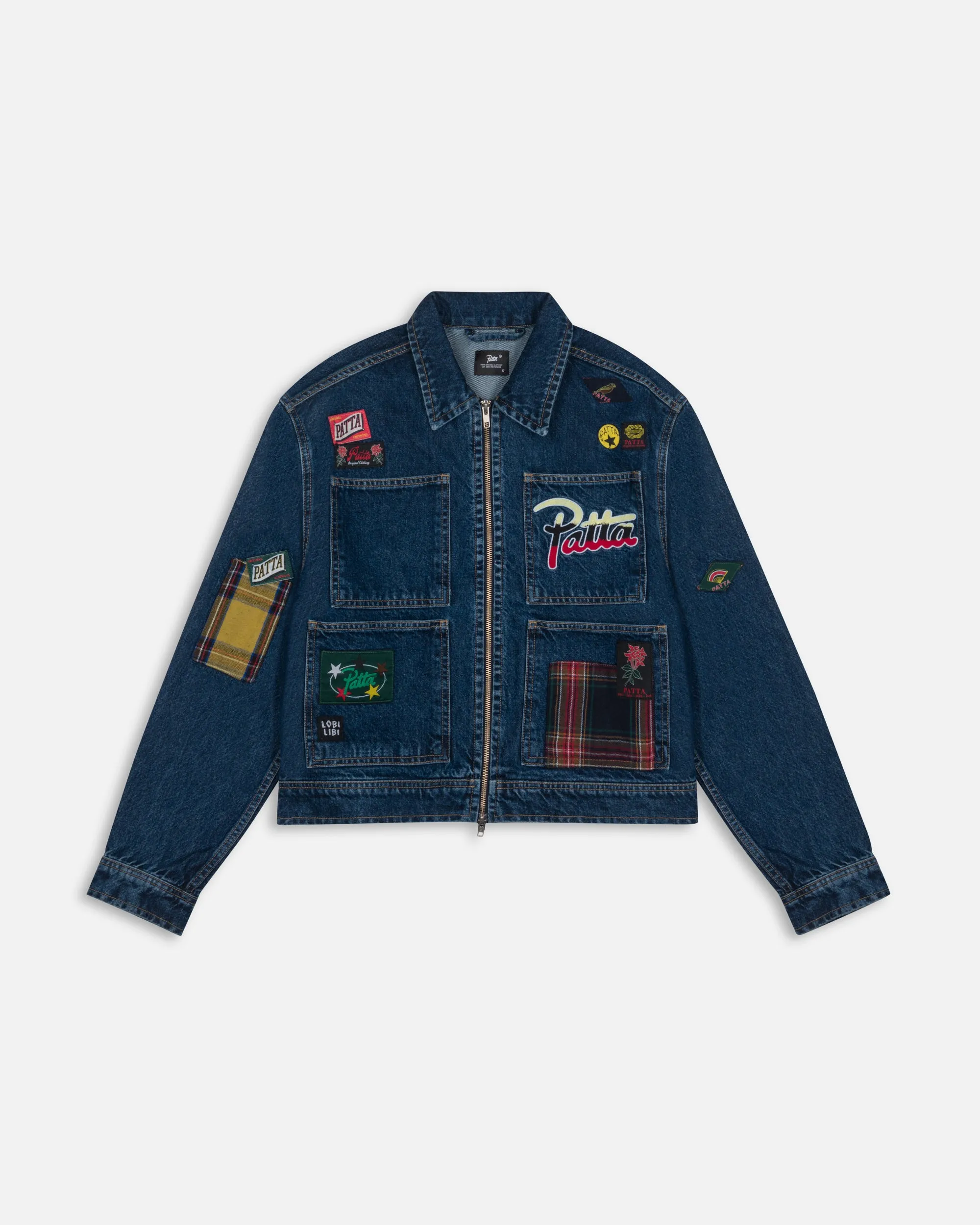 Patta Whole Lotta Labels Denim Jacket (Light Blue Denim) sold by Patta