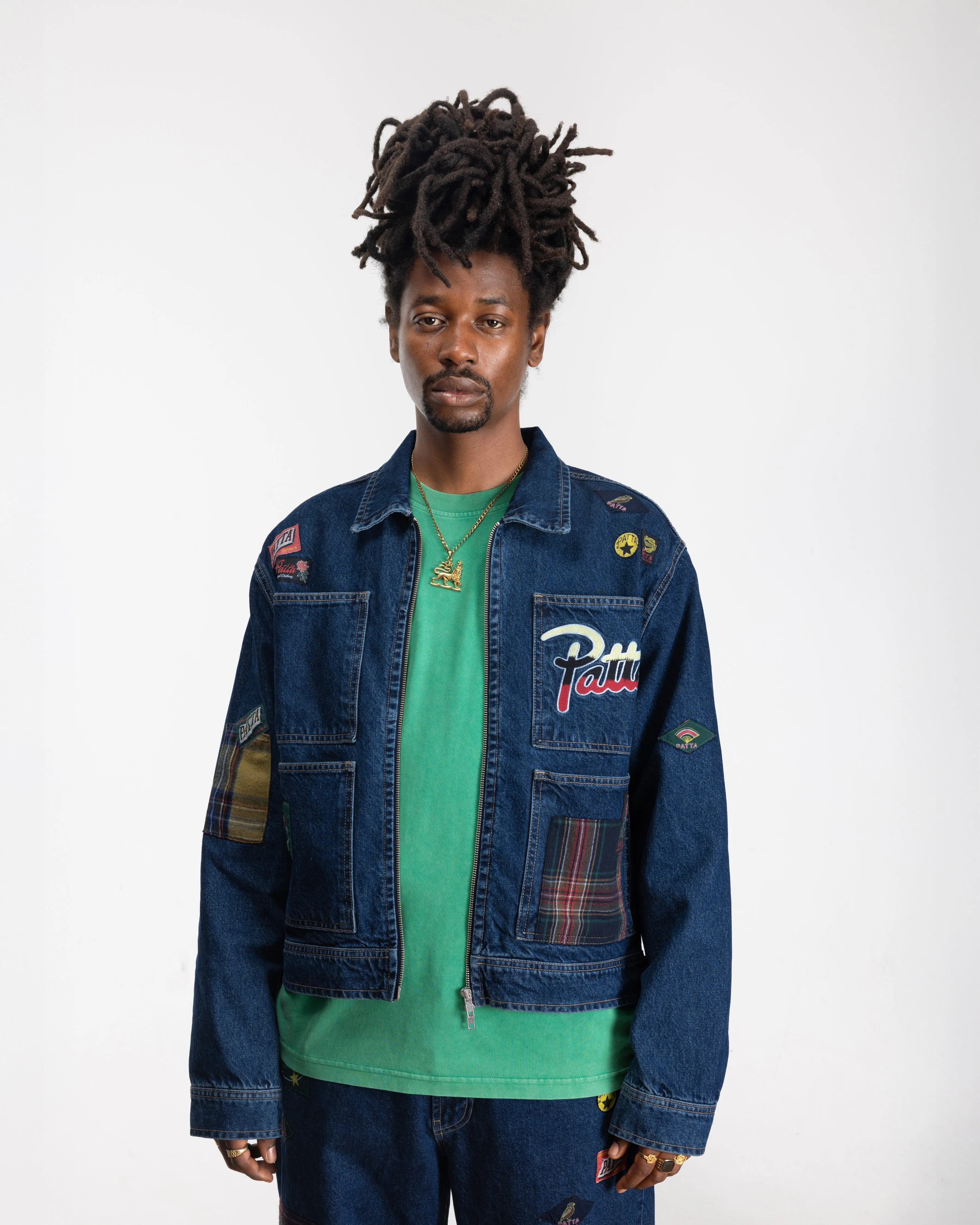 Patta Whole Lotta Labels Denim Jacket (Light Blue Denim) sold by Patta product image thumbnail 4