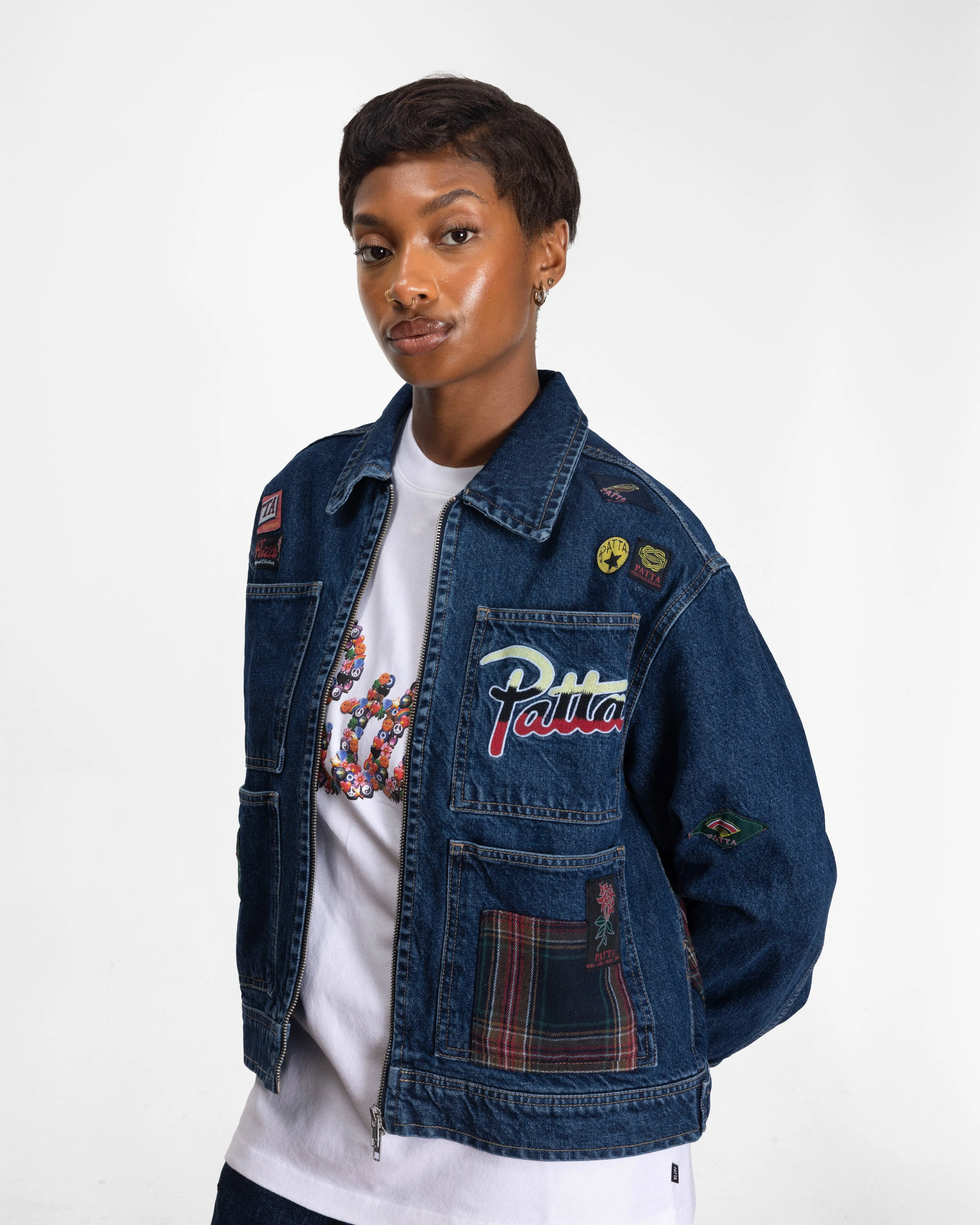 Patta Whole Lotta Labels Denim Jacket (Light Blue Denim) sold by Patta product image thumbnail 3