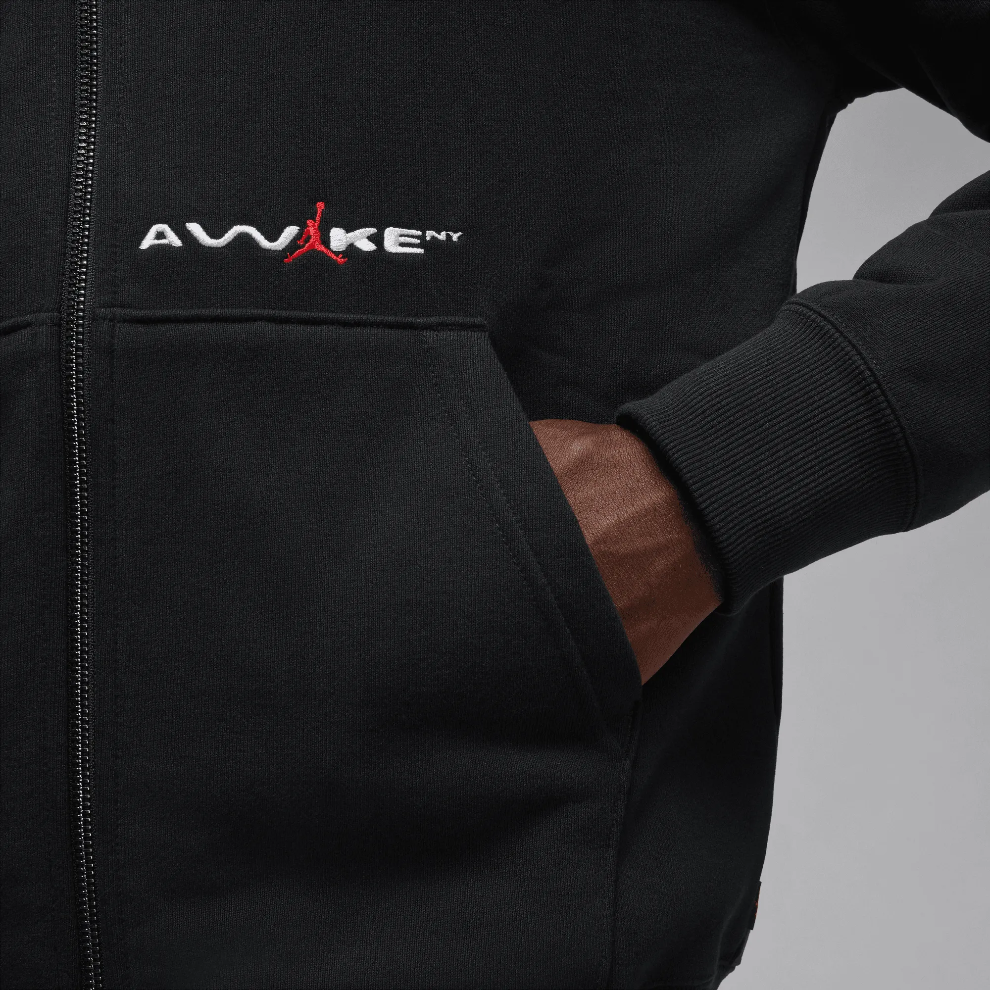 Jordan x Awake NY Full-Zip Fleece Hoodie (Black/University Red) sold by Patta product image thumbnail 2