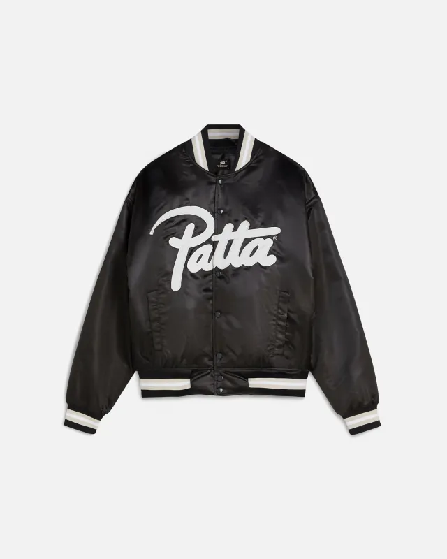 Patta Patta Homerun Denim Varsity Jacket (Black) | Parallel