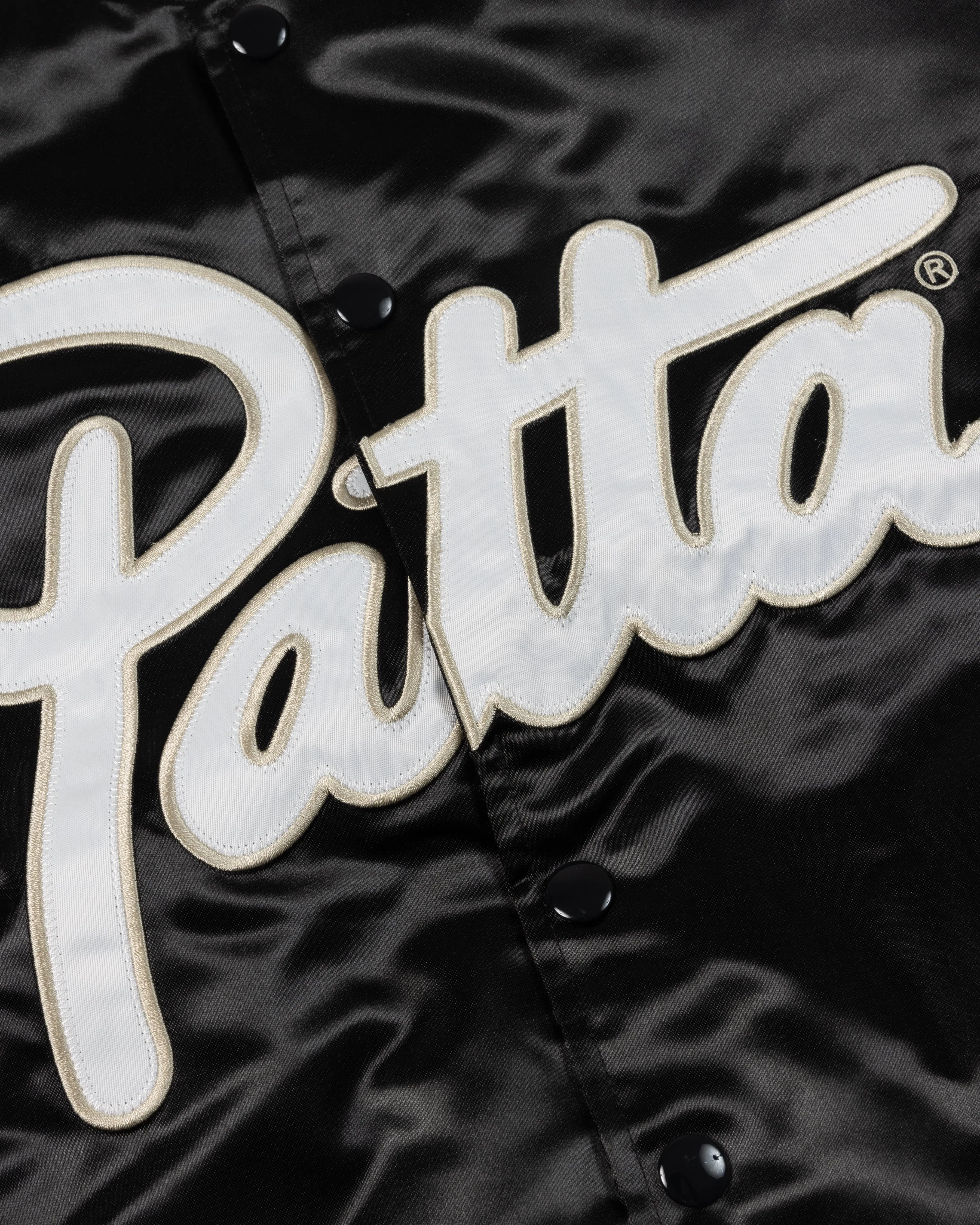 Patta Script Logo Satin Varsity Jacket (Black) sold by Patta product image thumbnail 3