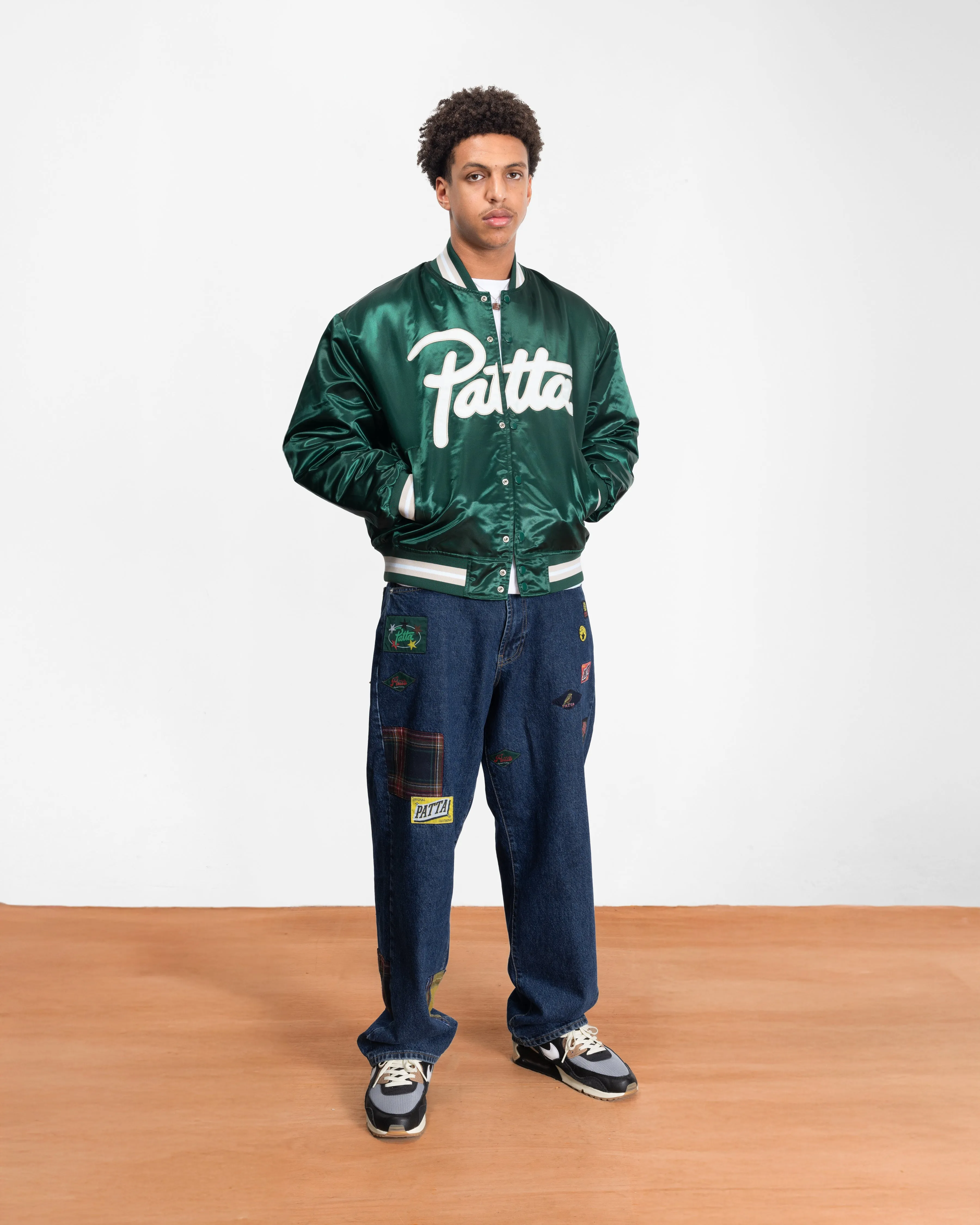 Patta Script Logo Satin Varsity Jacket (Bistro Green) sold by Patta product image thumbnail 5