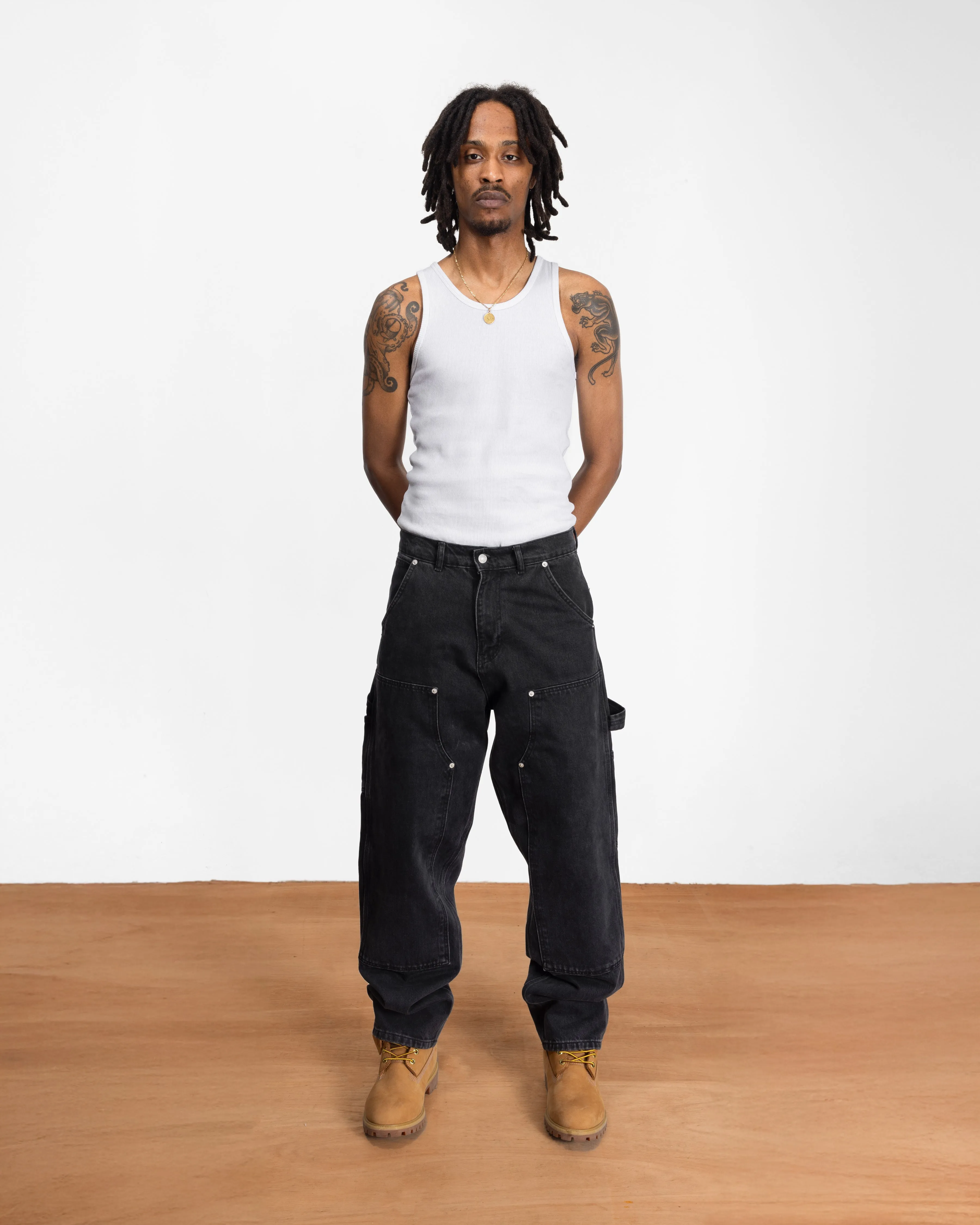 Patta Double Knee Denim Pants (Black Denim) sold by Patta product image thumbnail 3