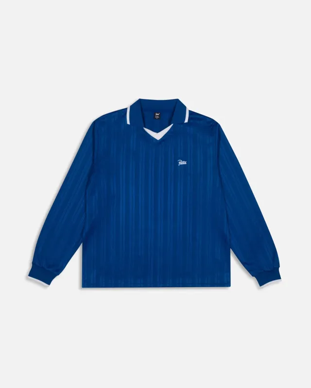 Patta Jacquard Striped Long Sleeve Jersey (Monaco Blue ) made by Patta