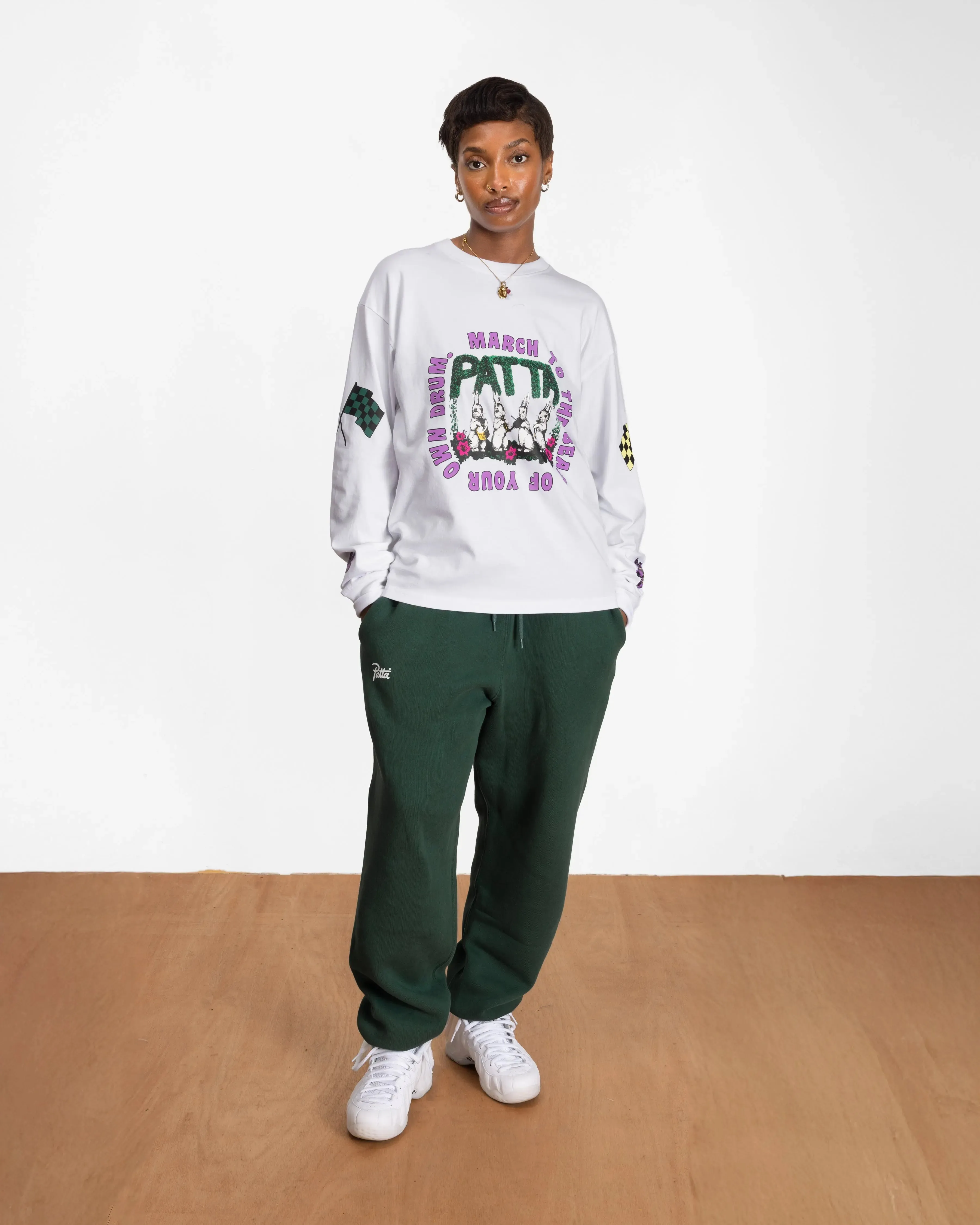 Patta Own Your Own Mind Long Sleeve T-Shirt (White) sold by Patta product image thumbnail 4