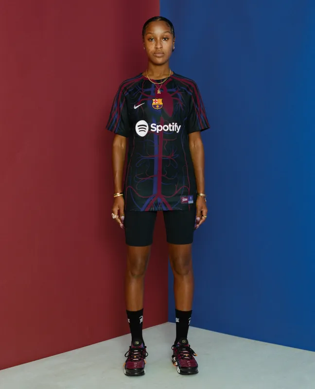FCB x Patta Culers del Món Men's Pre-Match Jersey (Black/Black/White) made by Patta