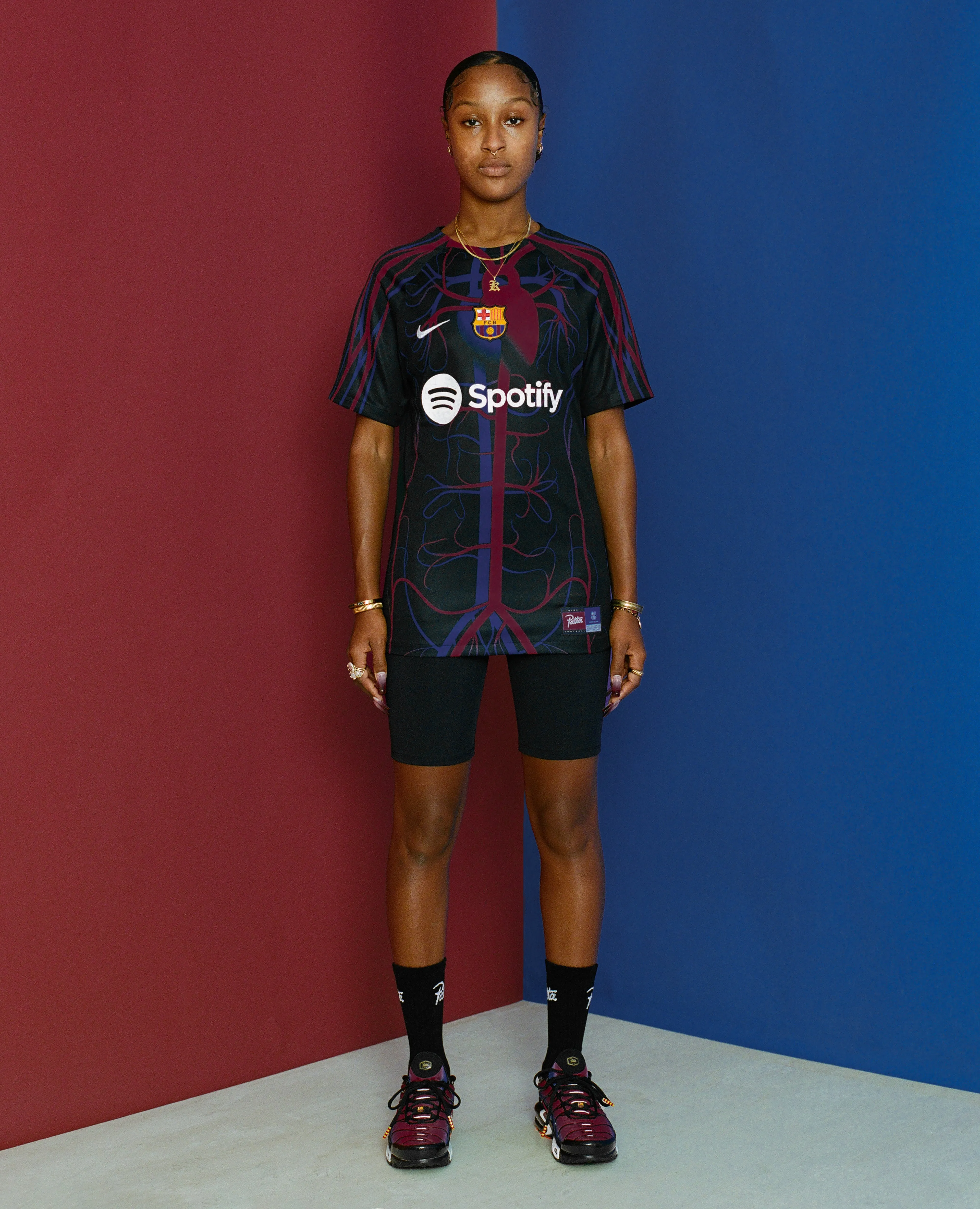 FCB x Patta Culers del Món Men's Pre-Match Jersey (Black/Black/White) sold by Patta