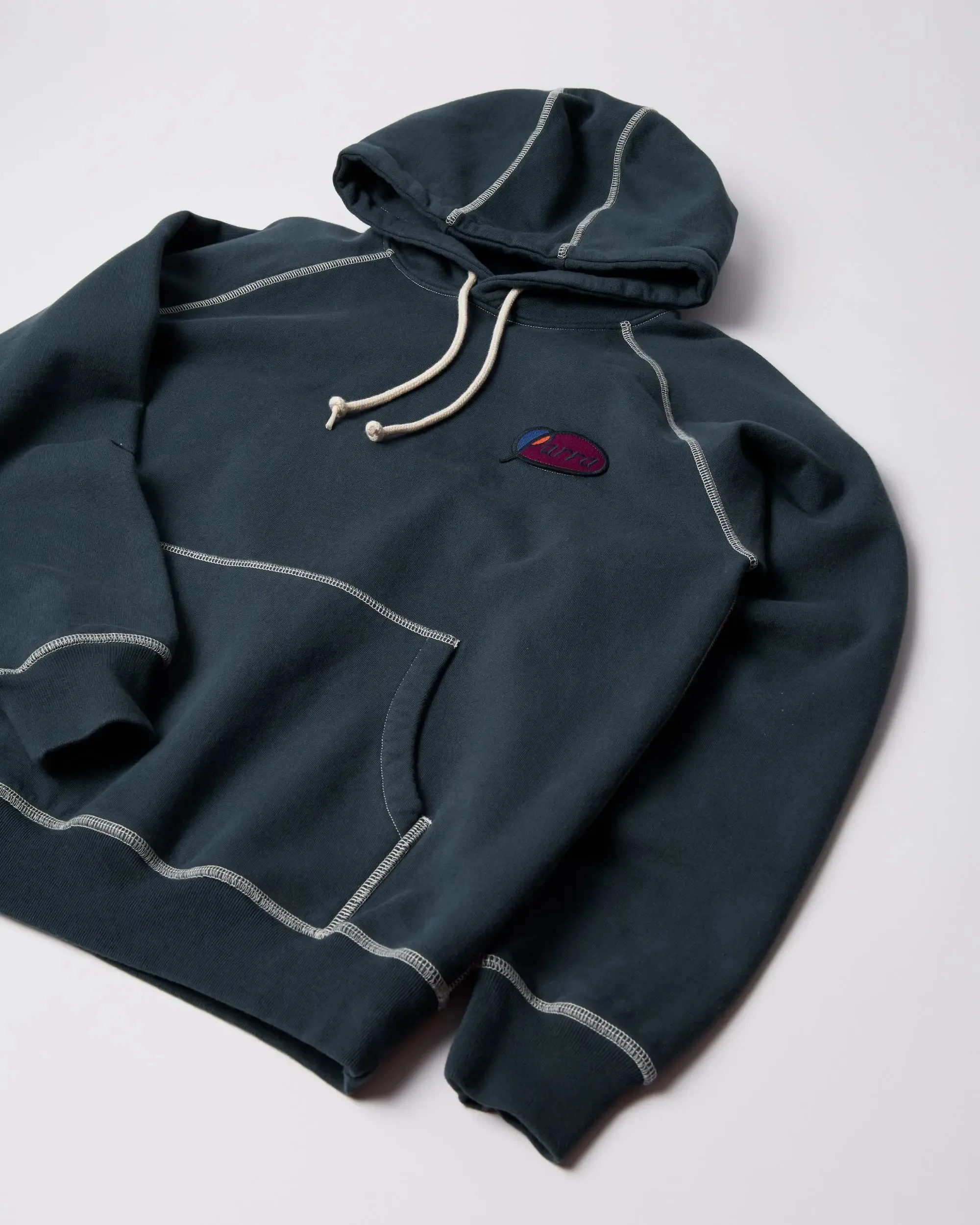 byParra Circled Script Logo Hooded Sweatshirt (Dark Blue) sold by Patta product image thumbnail 2