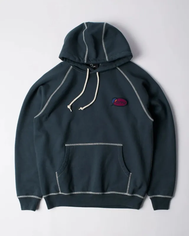 byParra Circled Script Logo Hooded Sweatshirt (Dark Blue) sold by Patta