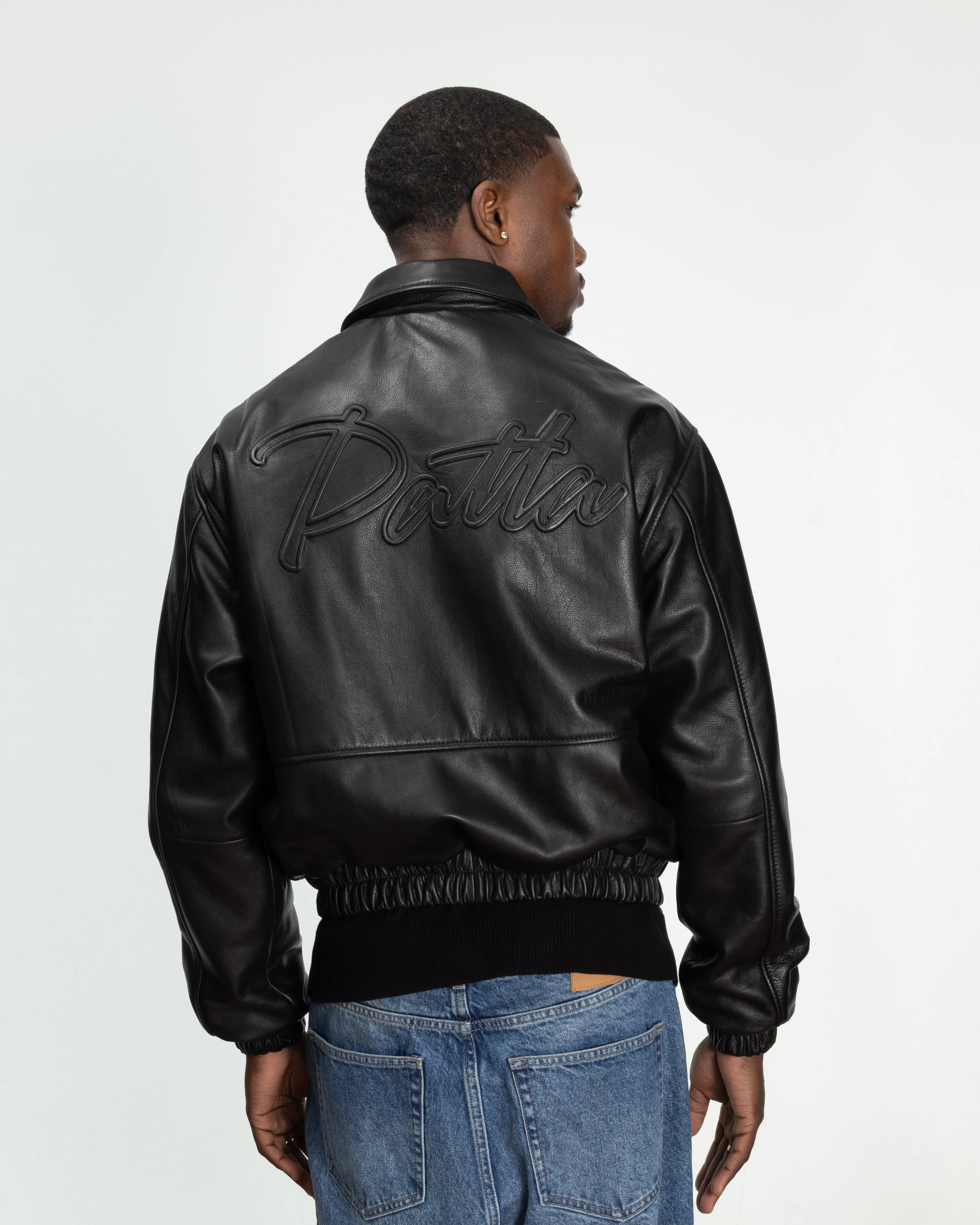 Patta Leather Bomber Jacket (Black) sold by Patta product image thumbnail 4