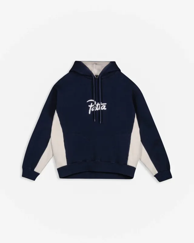 Patta Chenille Logo Hooded Sweater (Black Iris) sold by Patta