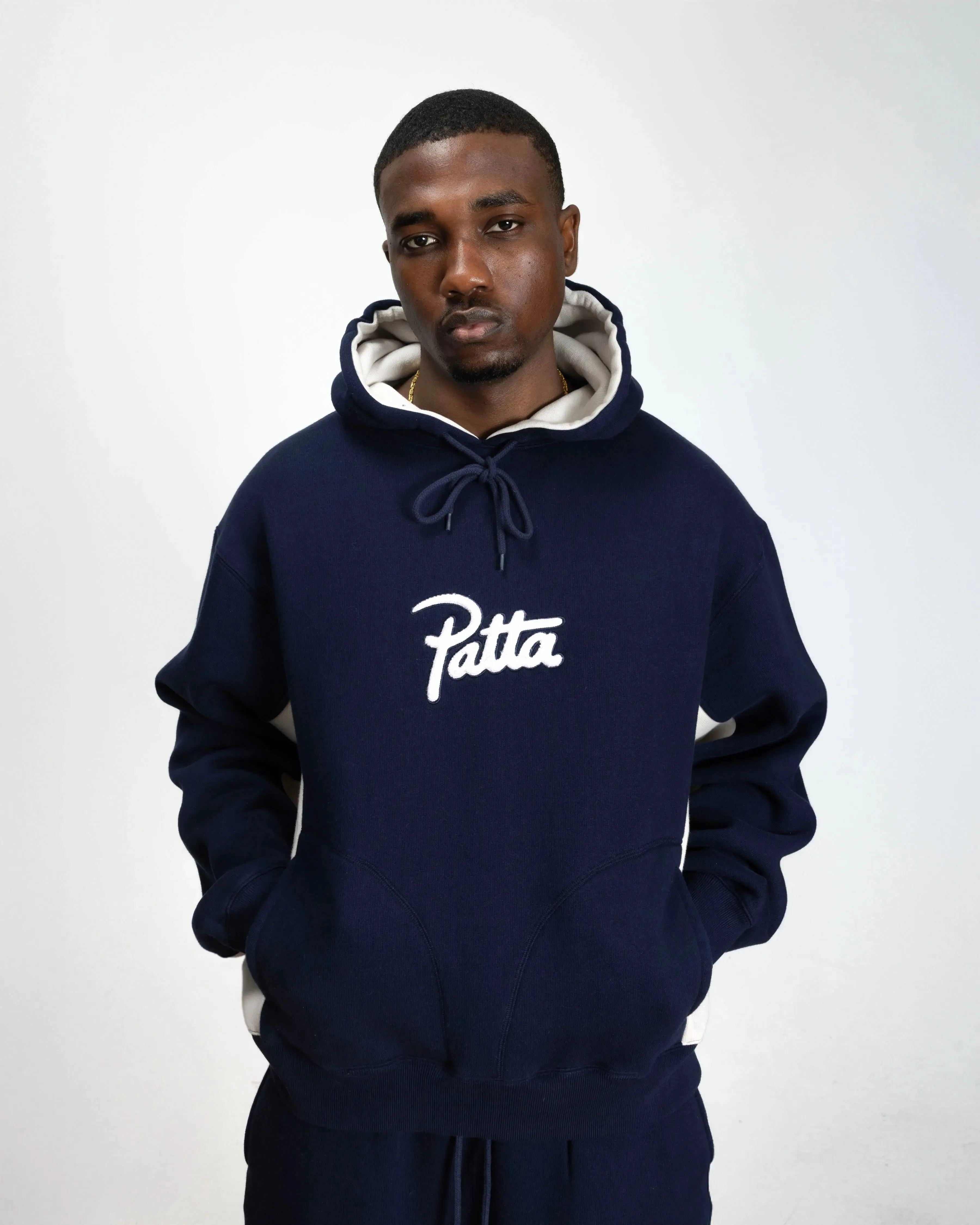 Patta Chenille Logo Hooded Sweater (Black Iris) sold by Patta product image thumbnail 3