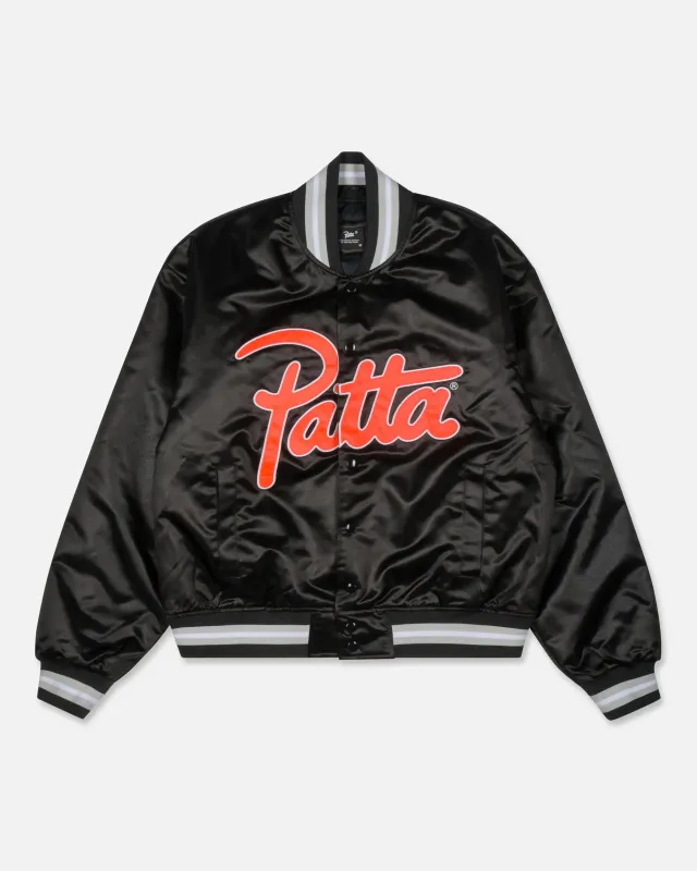 Patta Classic Satin Bomber Jacket (Black) sold by Patta