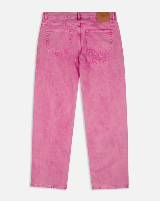 Patta Acid Wash Fuchsia Purple Denim Pants (Fuchsia Purple) made by Patta