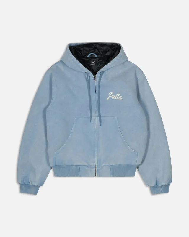 Patta Peace Canvas Hooded Jacket (Light Blue Denim) made by Patta