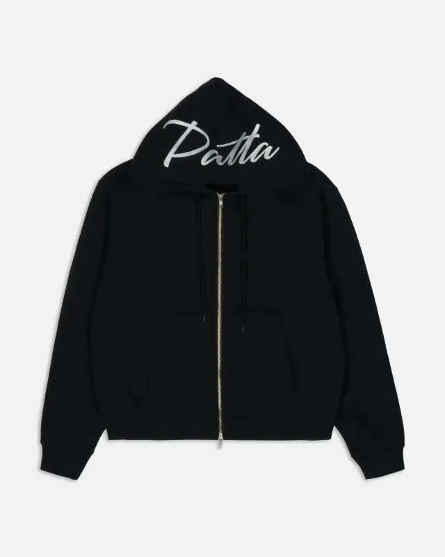 Patta Embro Classic Zip Up Hooded Sweater (Black) made by Patta