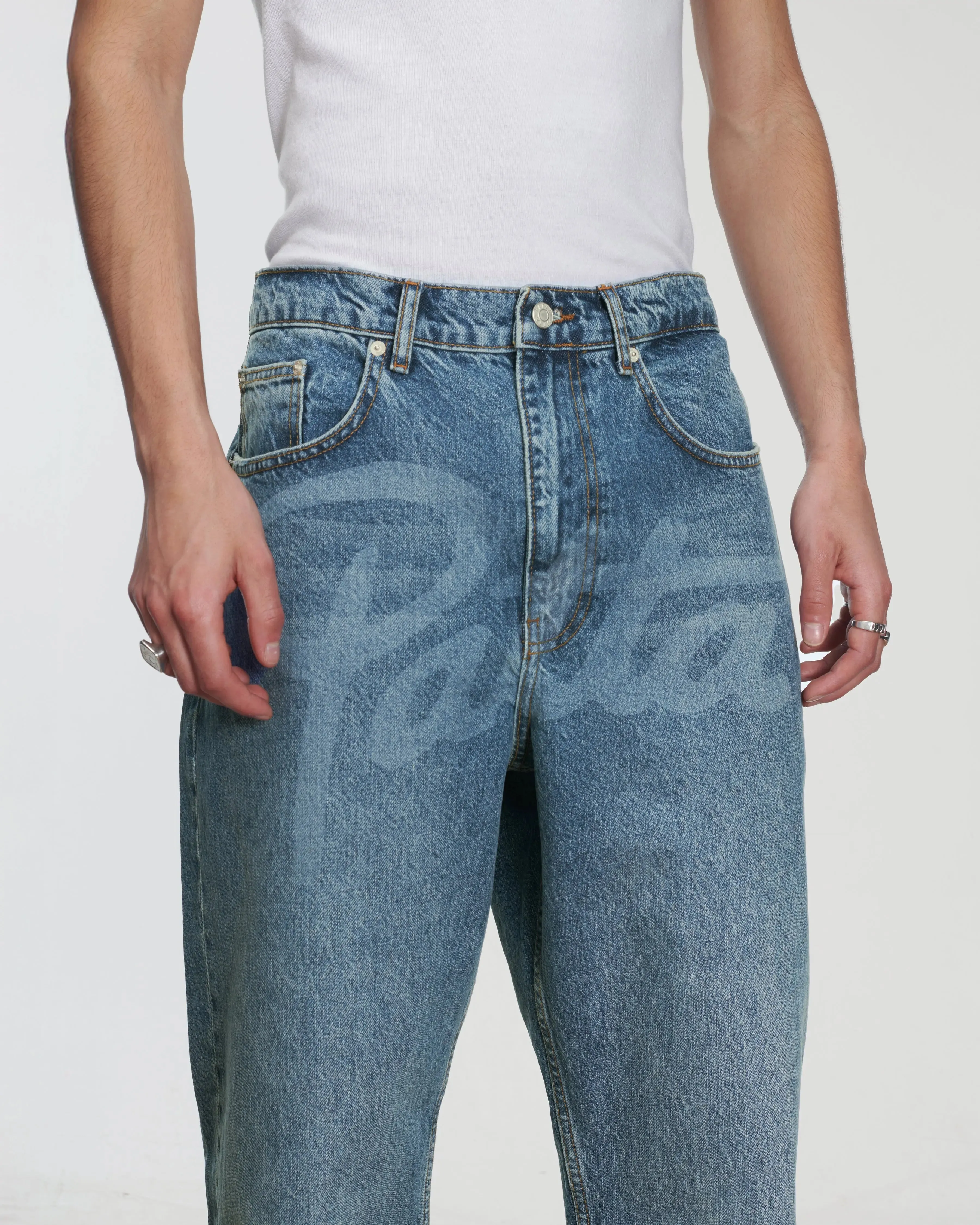 Patta Laserprint Whiskers Denim Pants (Light Blue Denim) sold by Patta product image thumbnail 4