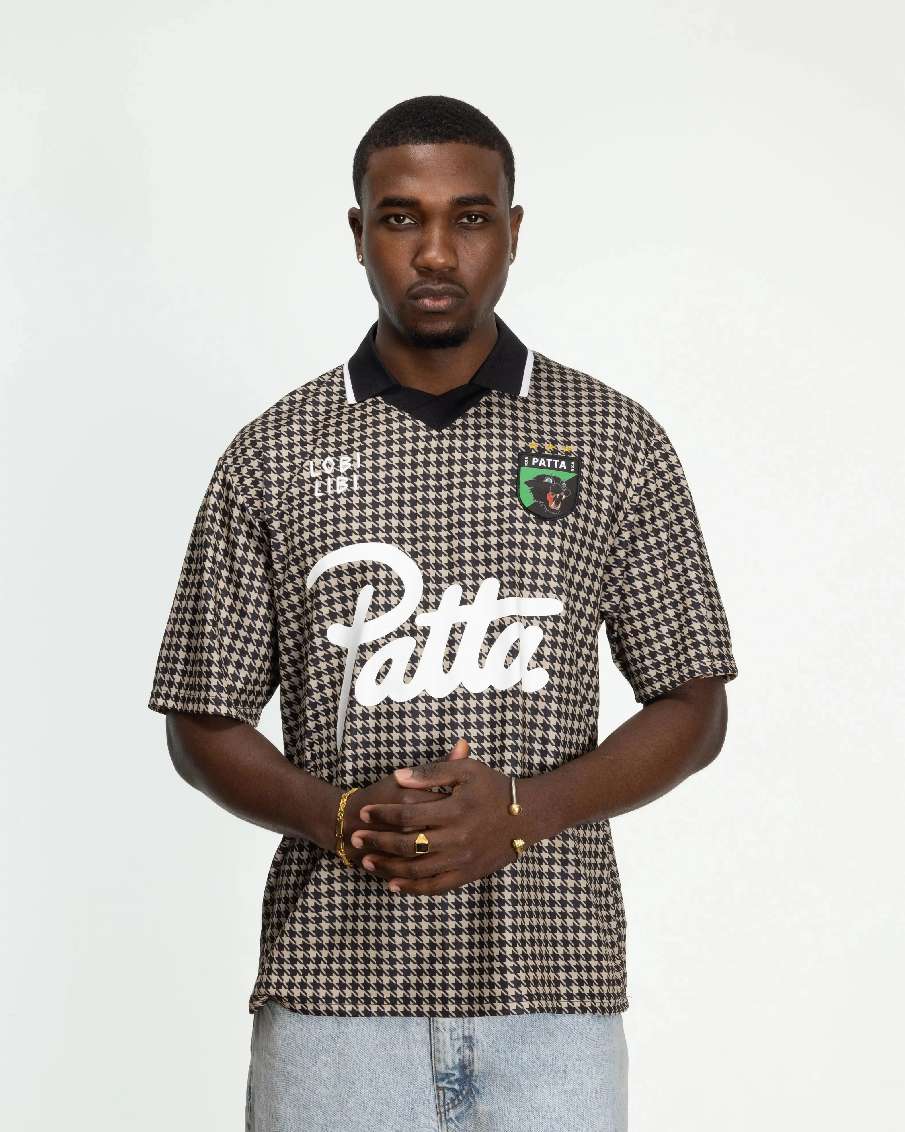 Patta Houndstooth Football Jersey (Irish Cream) sold by Patta product image thumbnail 3