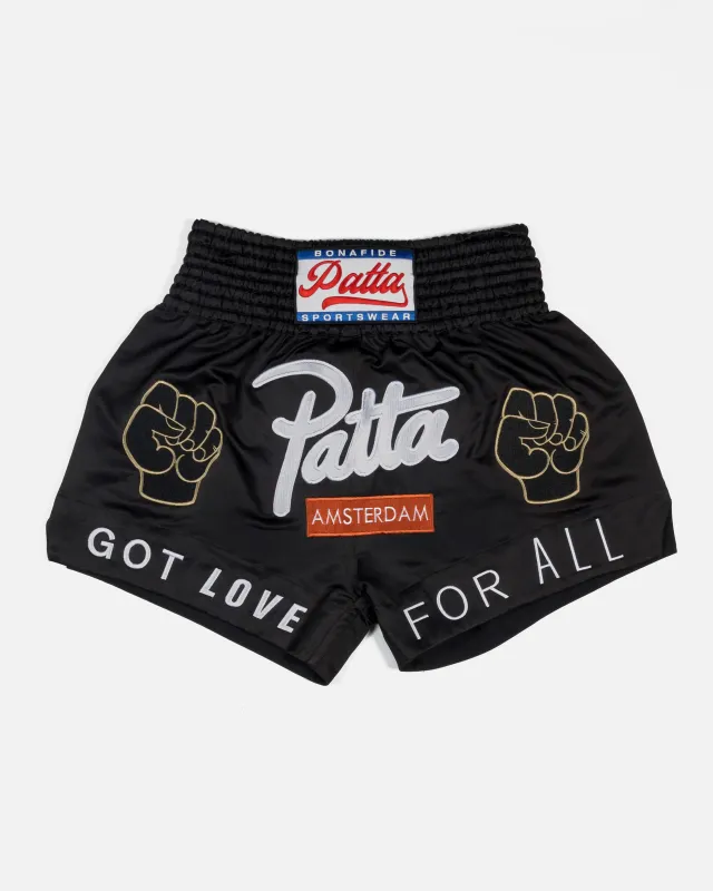 Patta Amsterdam Chapter Muay Thai Shorts (Black) made by Patta