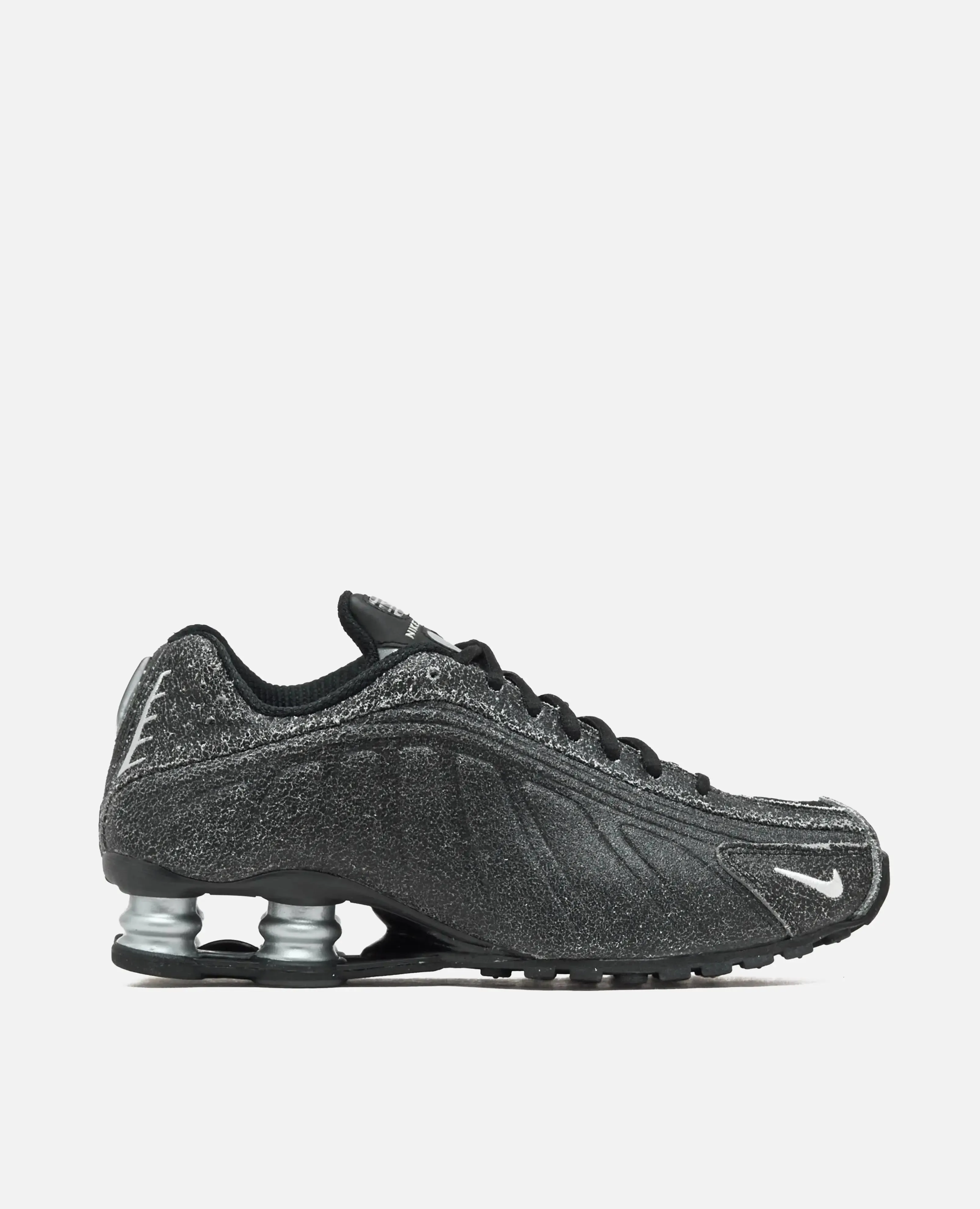 Nike Shox R4 QS (Black/Sail-LT Smoke Grey-Metallic Silver) sold by Patta