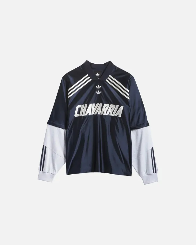 adidas Willy Chavarria Dazzle Long Sleeve Jersey (Legend Ink/Light Grey Heather) made by Adidas