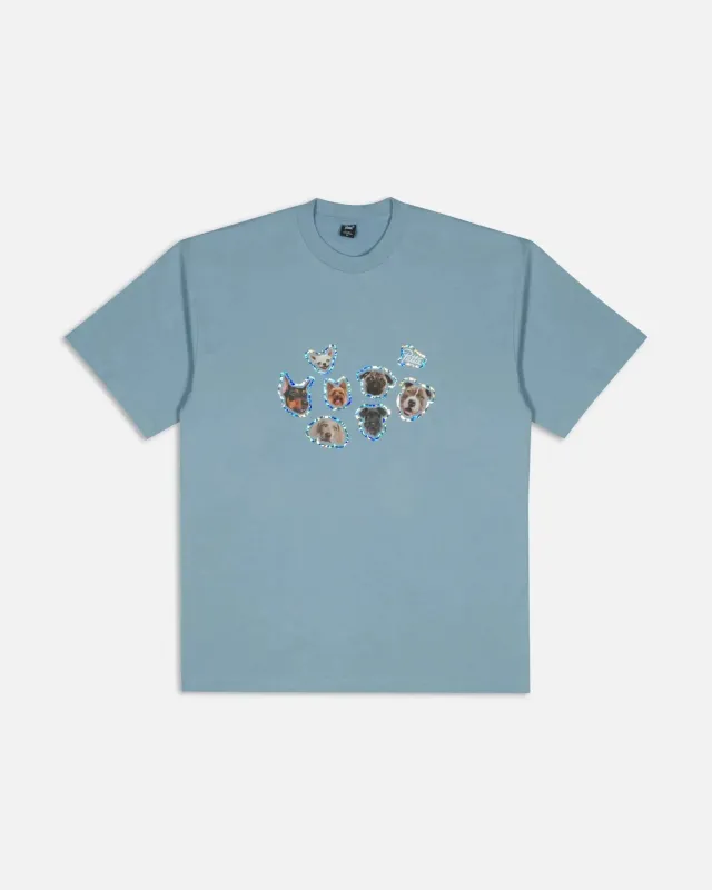 Patta Dogs T-Shirt Dusty Blue (EA) made by Patta