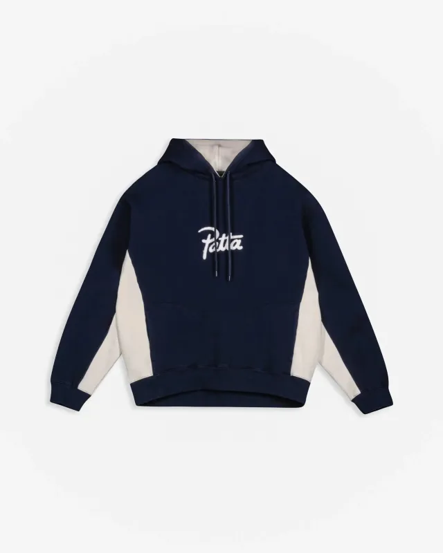 Patta Chenille Logo Hooded Sweater Black Iris (EA) made by Patta