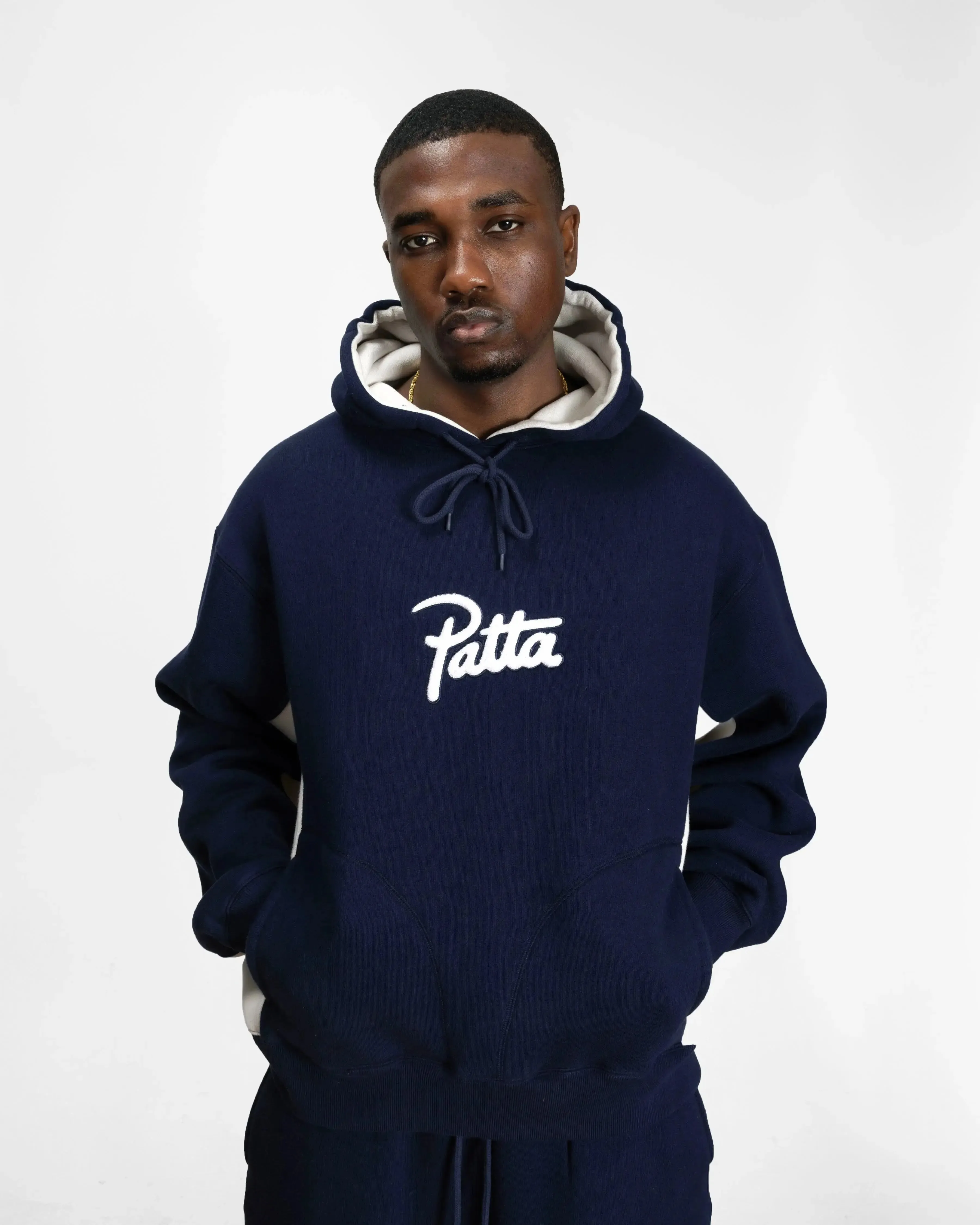 Patta Chenille Logo Hooded Sweater Black Iris (EA) sold by Patta product image thumbnail 3