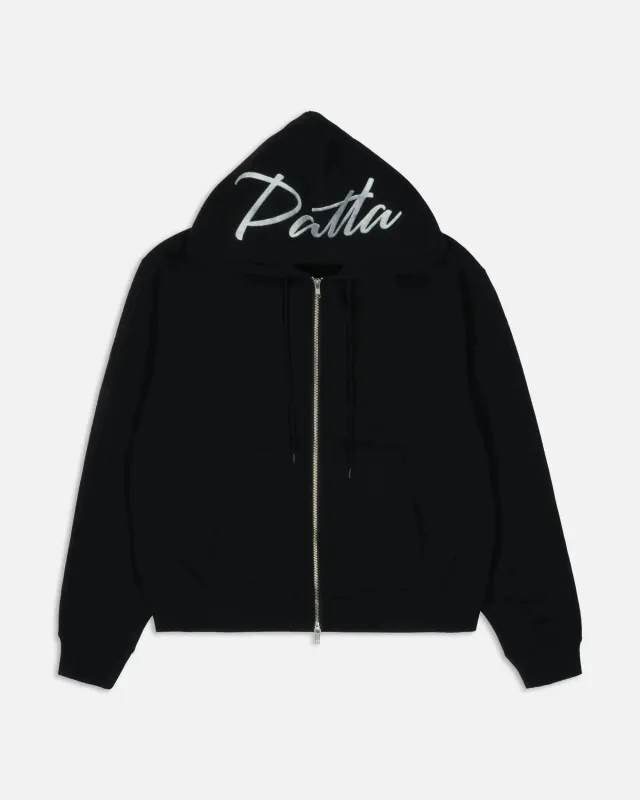 Patta Embro Classic Zip Up Hooded Sweater Black (EA) made by Patta