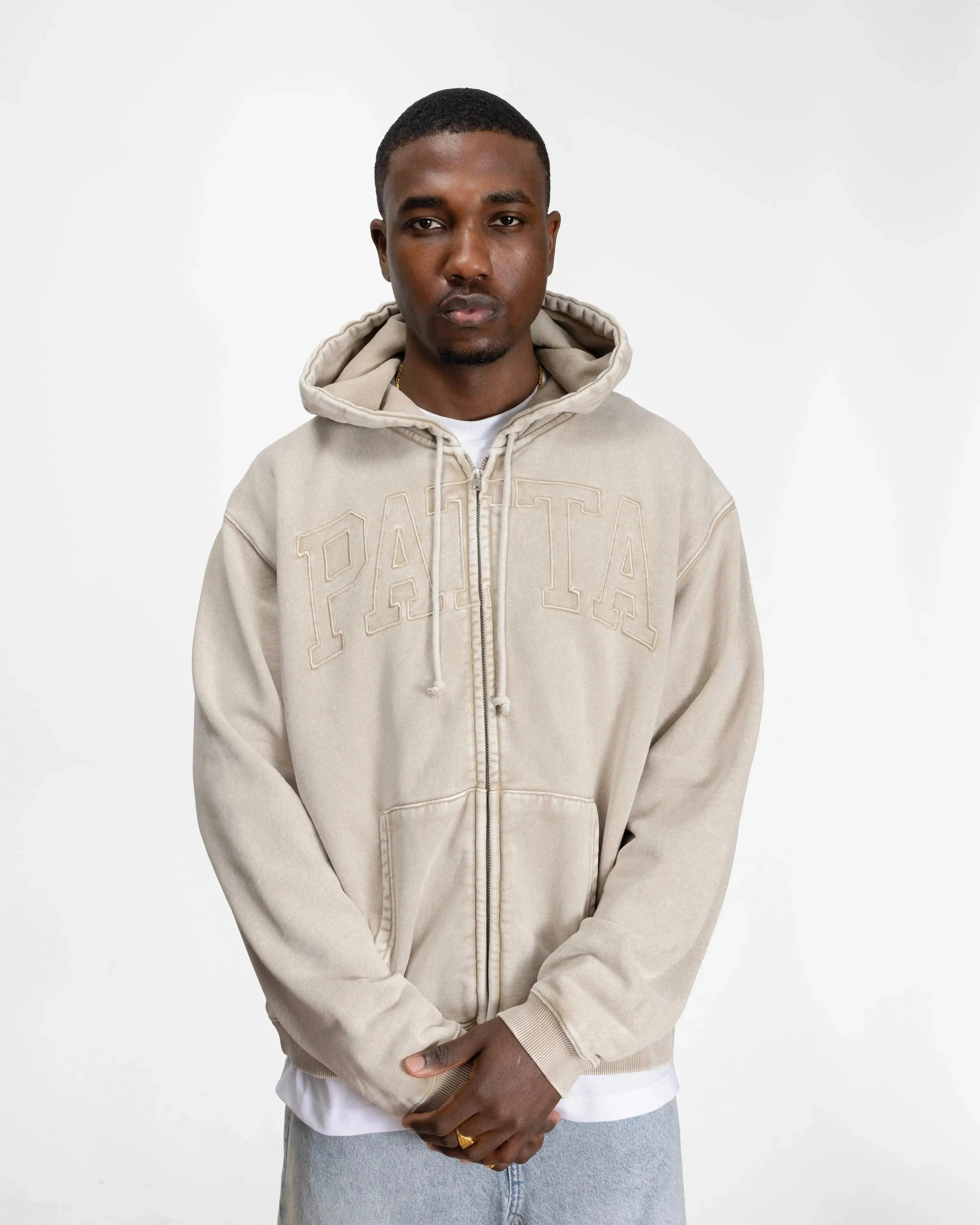 Patta Loopback Logo Zip Hooded Sweater Irish Cream (EA) sold by Patta product image thumbnail 3