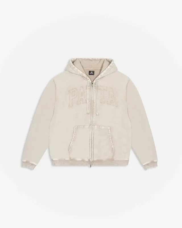 Patta Loopback Logo Zip Hooded Sweater Irish Cream (EA) made by Patta