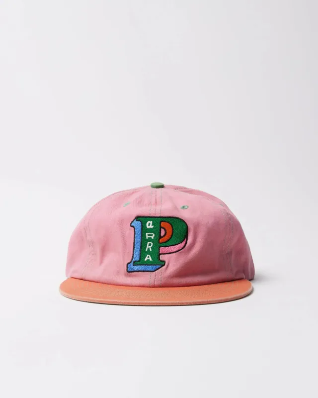 byParra Slanted P 6 Panel Hat (Pink) made by by Parra