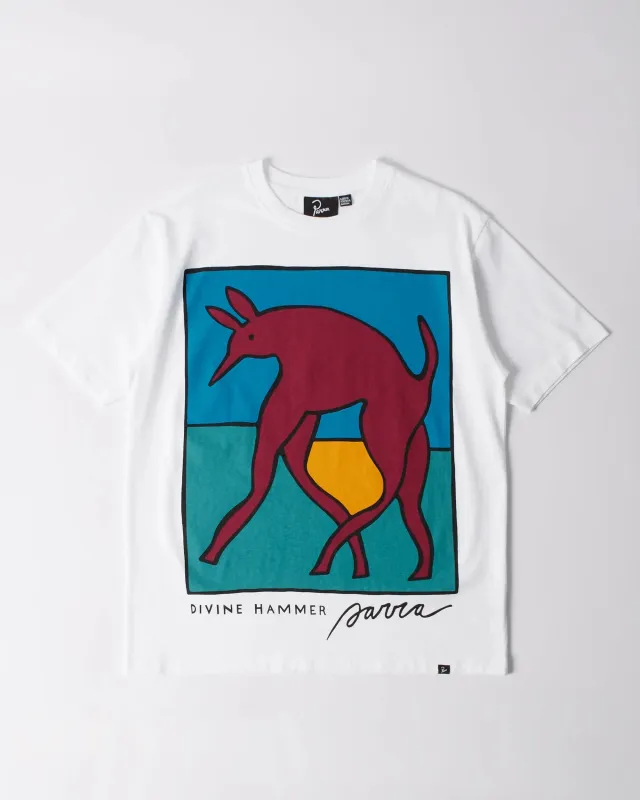byParra Bear Dog Hammer T-Shirt (White) made by by Parra
