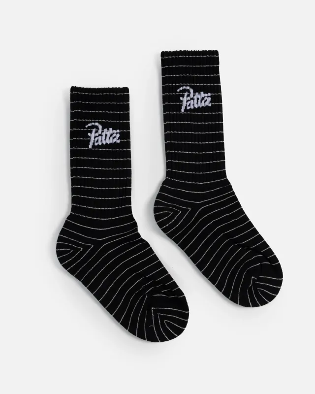 Patta Striped Socks (Black Iris) made by Patta