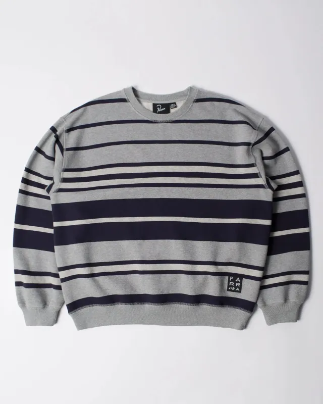 By Parra Sweatstriped crew neck sweatshirt (heather grey) made by by Parra