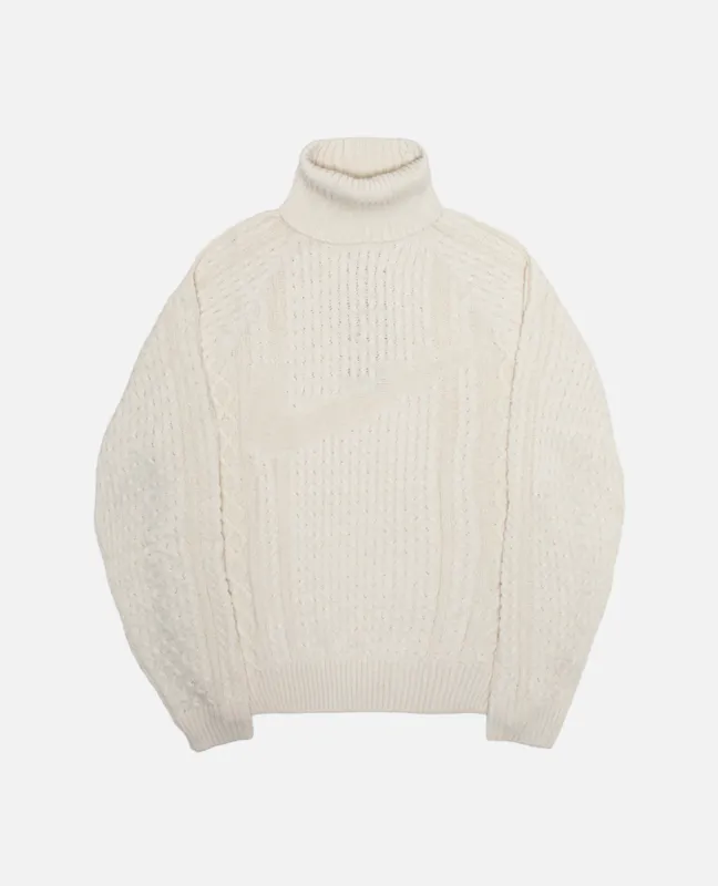 Nike Men's Cable Knit Turtleneck Sweater (Light Bone) sold by Patta