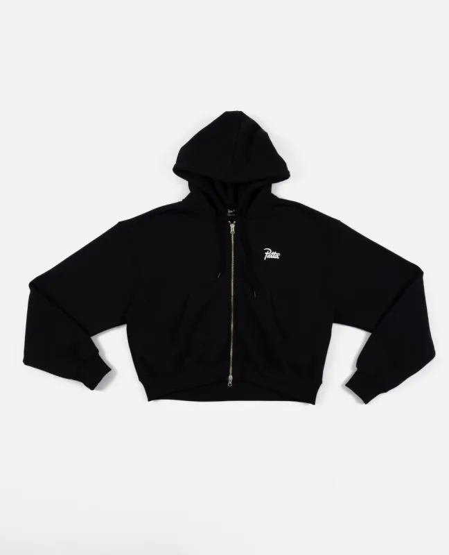 Patta Femme Basic Cropped Zip Hooded Sweater (Black) sold by Patta