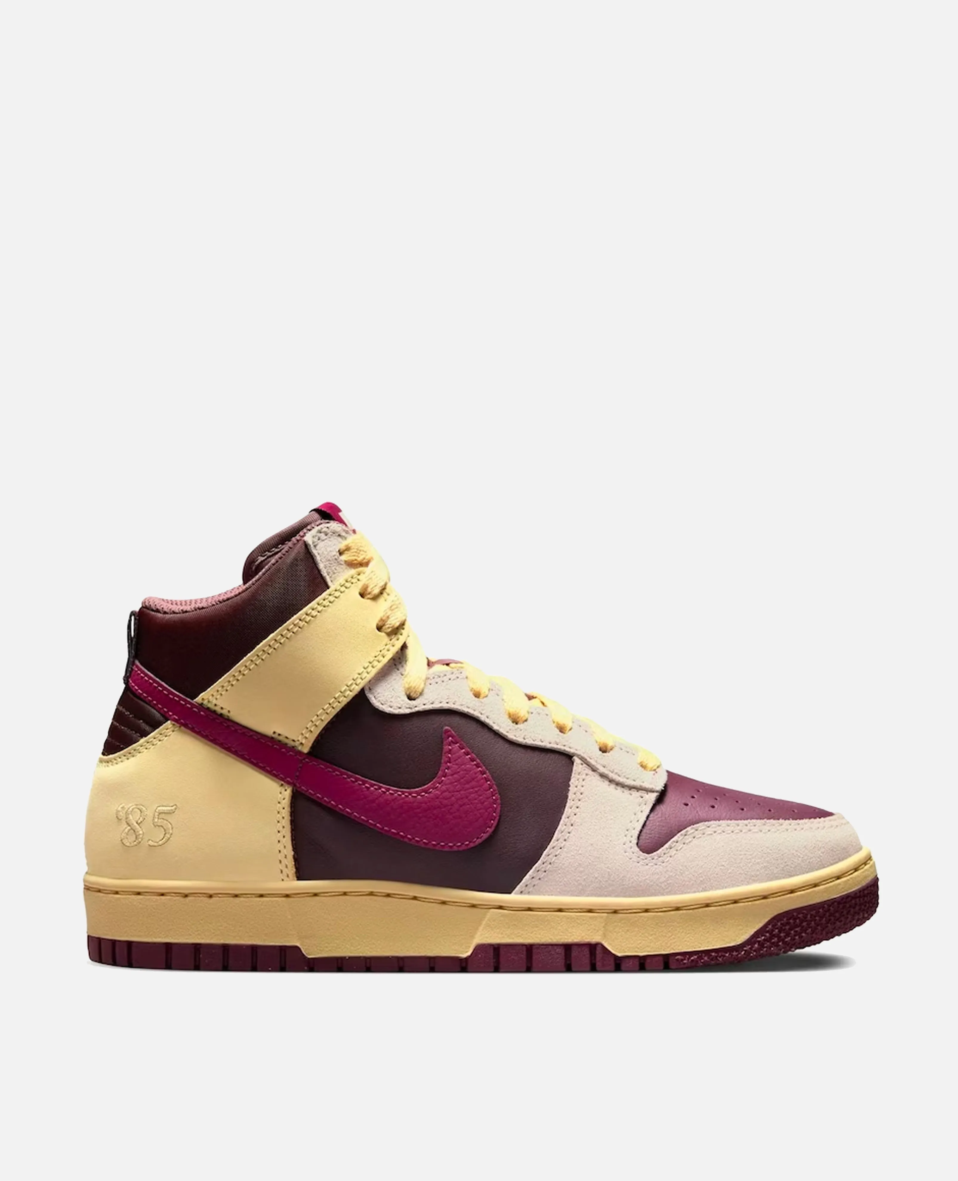 WMNS Nike Dunk High 1985 (Alabaster/Rosewood-Earth-Night Maroon) sold by Patta