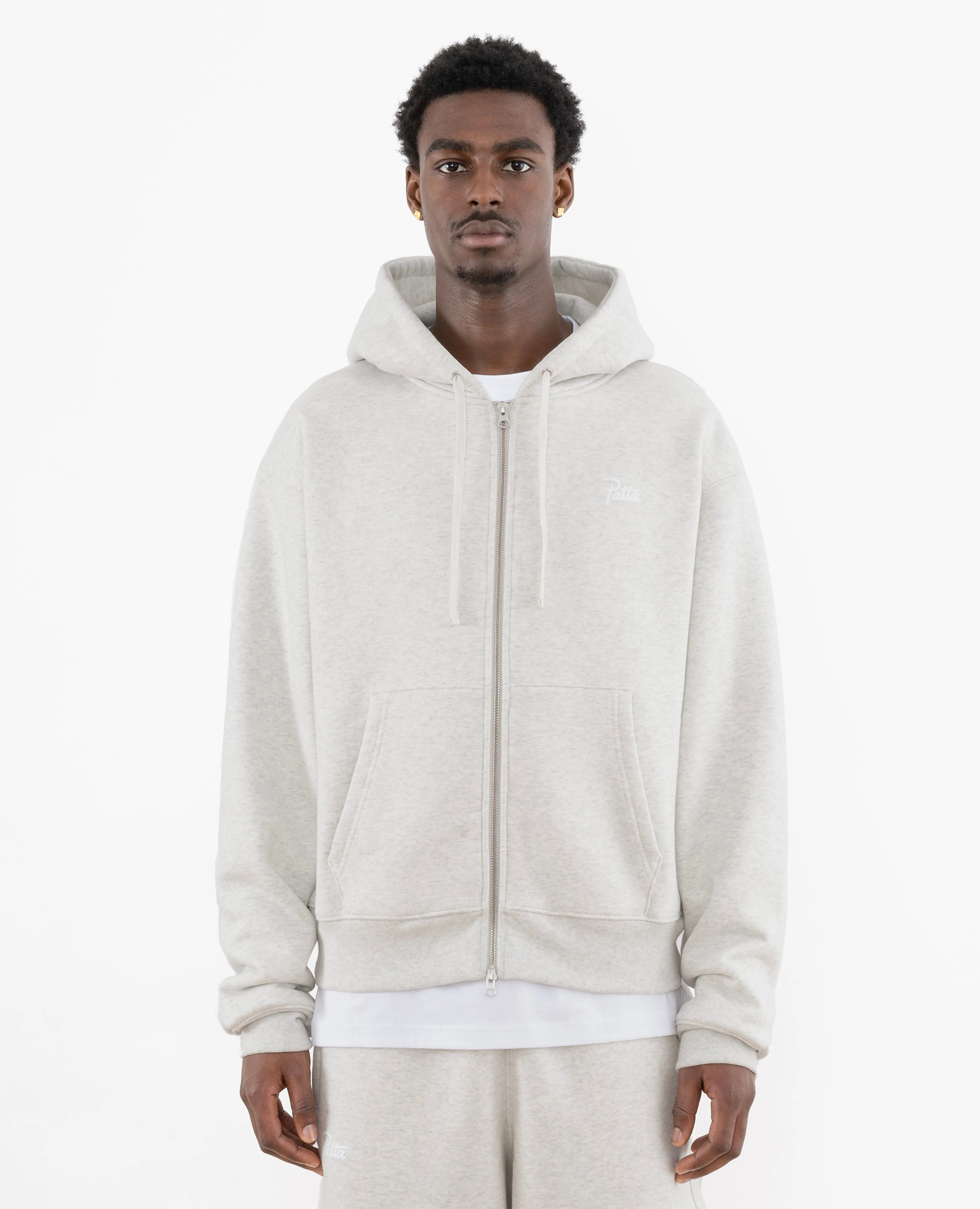 Patta Basic Waffle Zip Hooded Sweater (Melange Grey) sold by Patta product image thumbnail 2