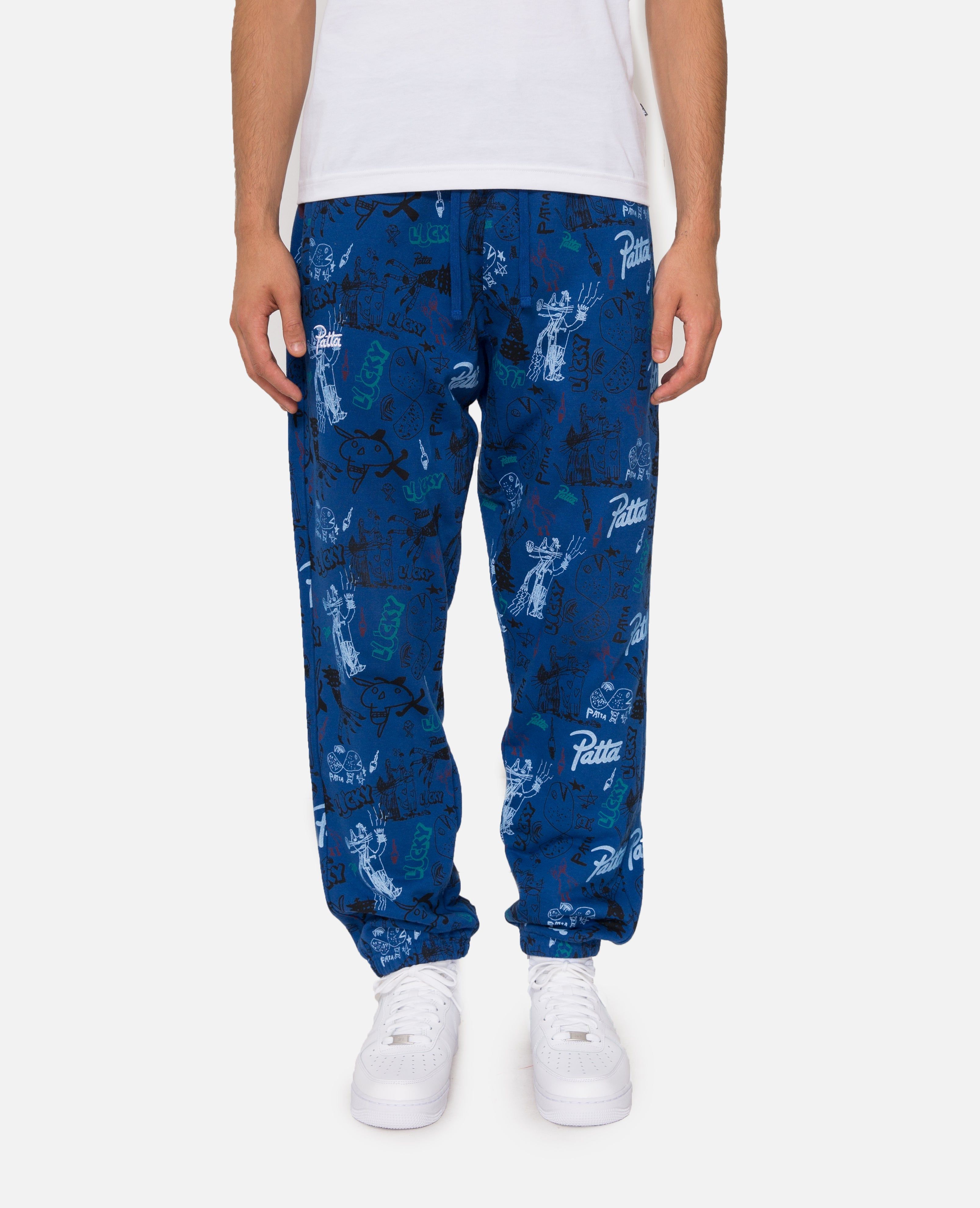 Patta Father & Son Jogging Pants (Sodalite Blue/Multi) sold by Patta