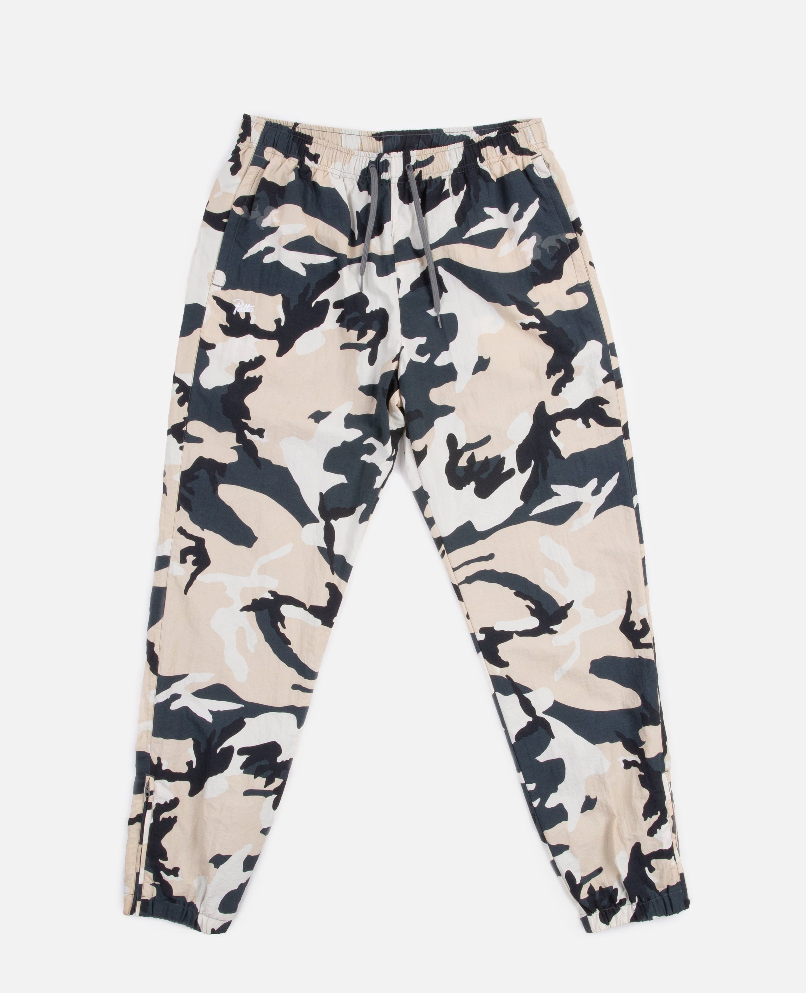 Patta Basic Relaxed Nylon Track Pants (Sand Woodland Camo) sold by Patta
