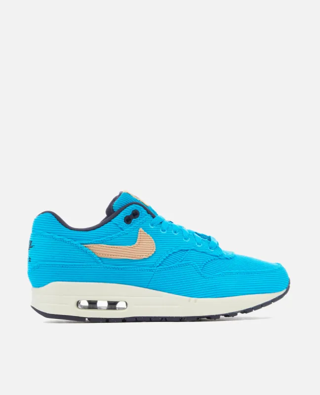 Nike Air Max 1 Corduroy Premium (Baltic Blue Sesame-Gridiron-Sail) made by Patta
