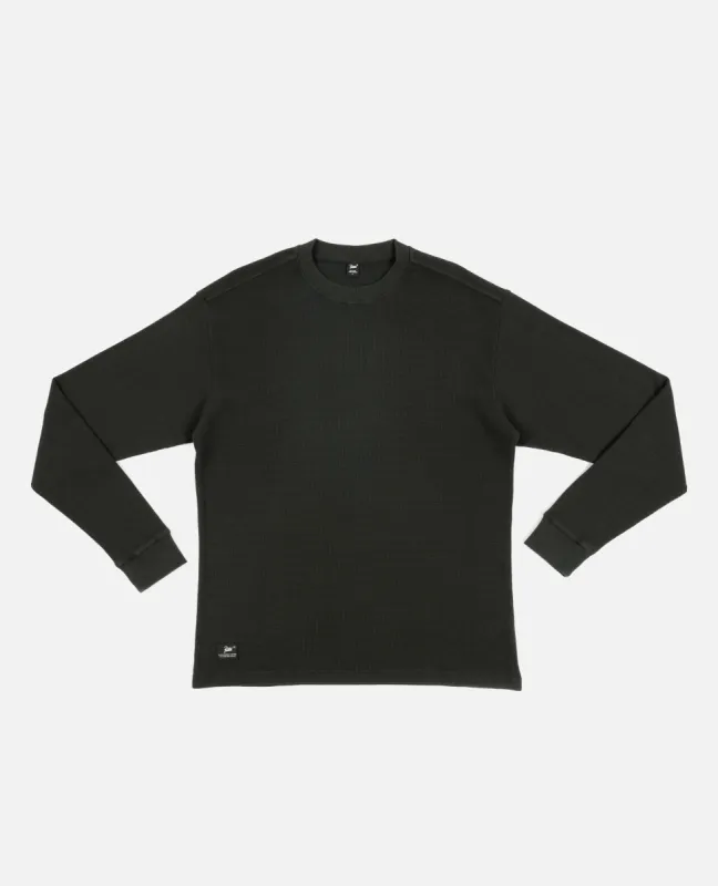 Patta Basic Waffle Longsleeve T-Shirt (Pirate Black) sold by Patta