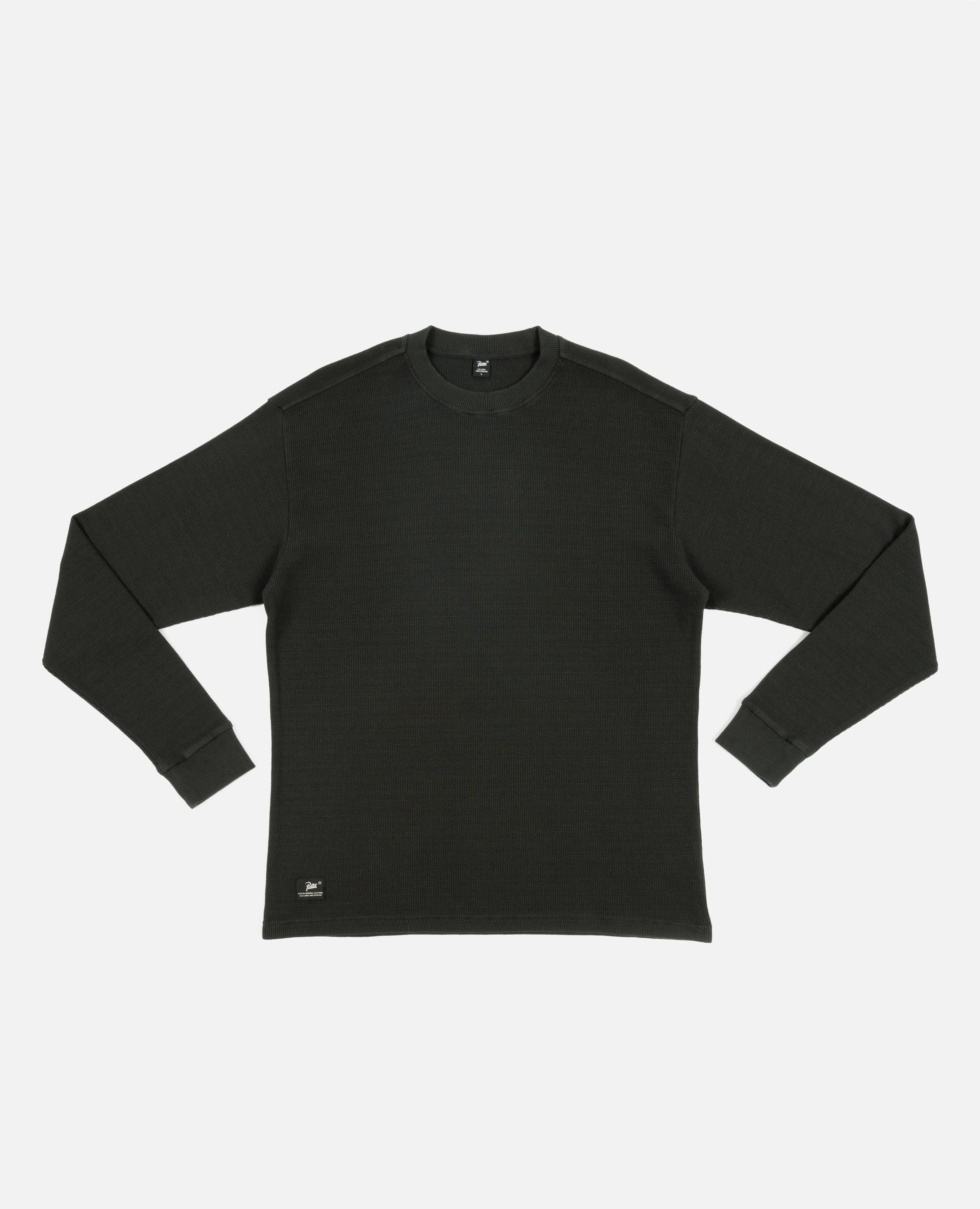 Patta Basic Waffle Longsleeve T-Shirt (Pirate Black) sold by Patta
