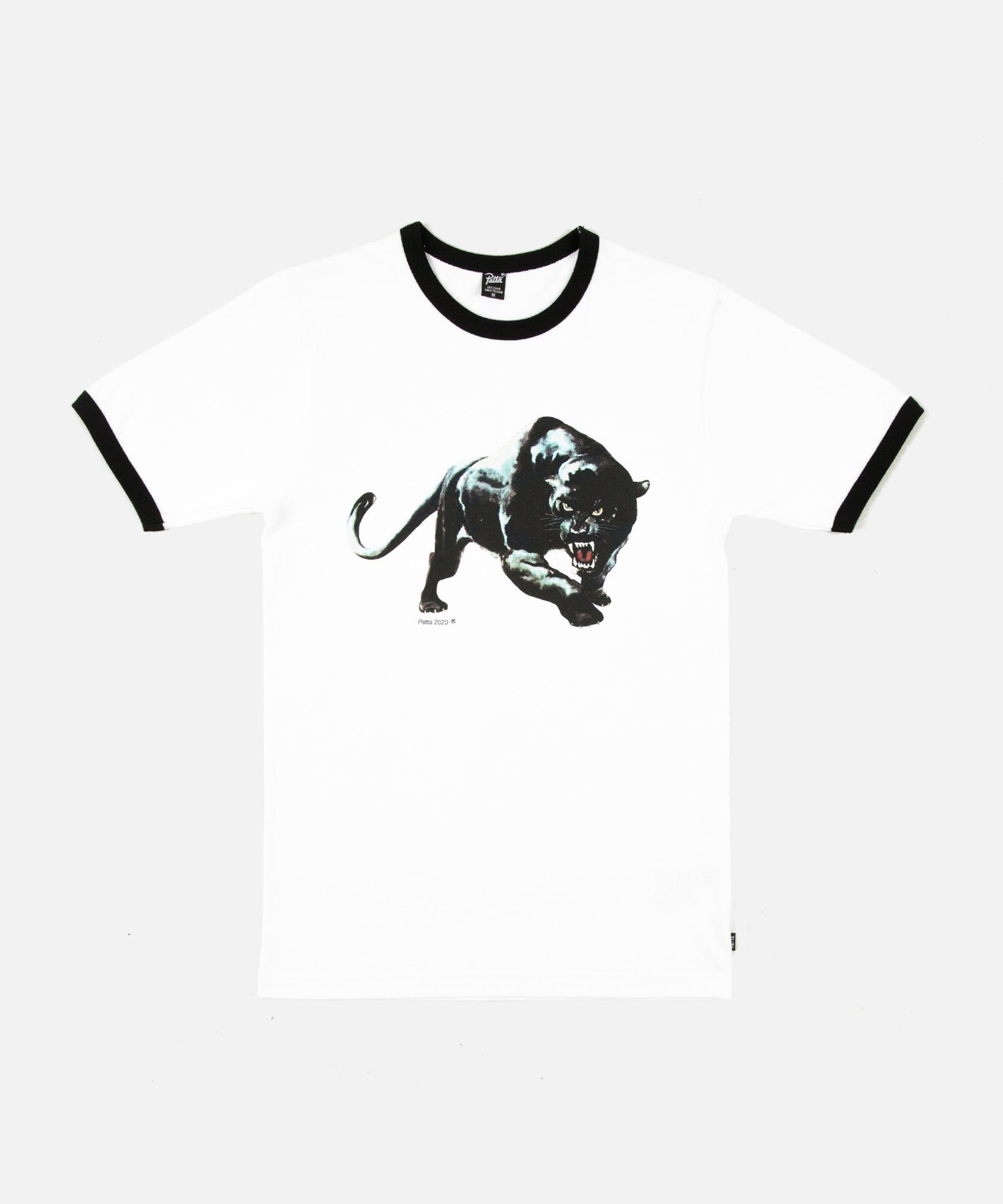 Patta Panther Ringer T-Shirt (White/Black) sold by Patta